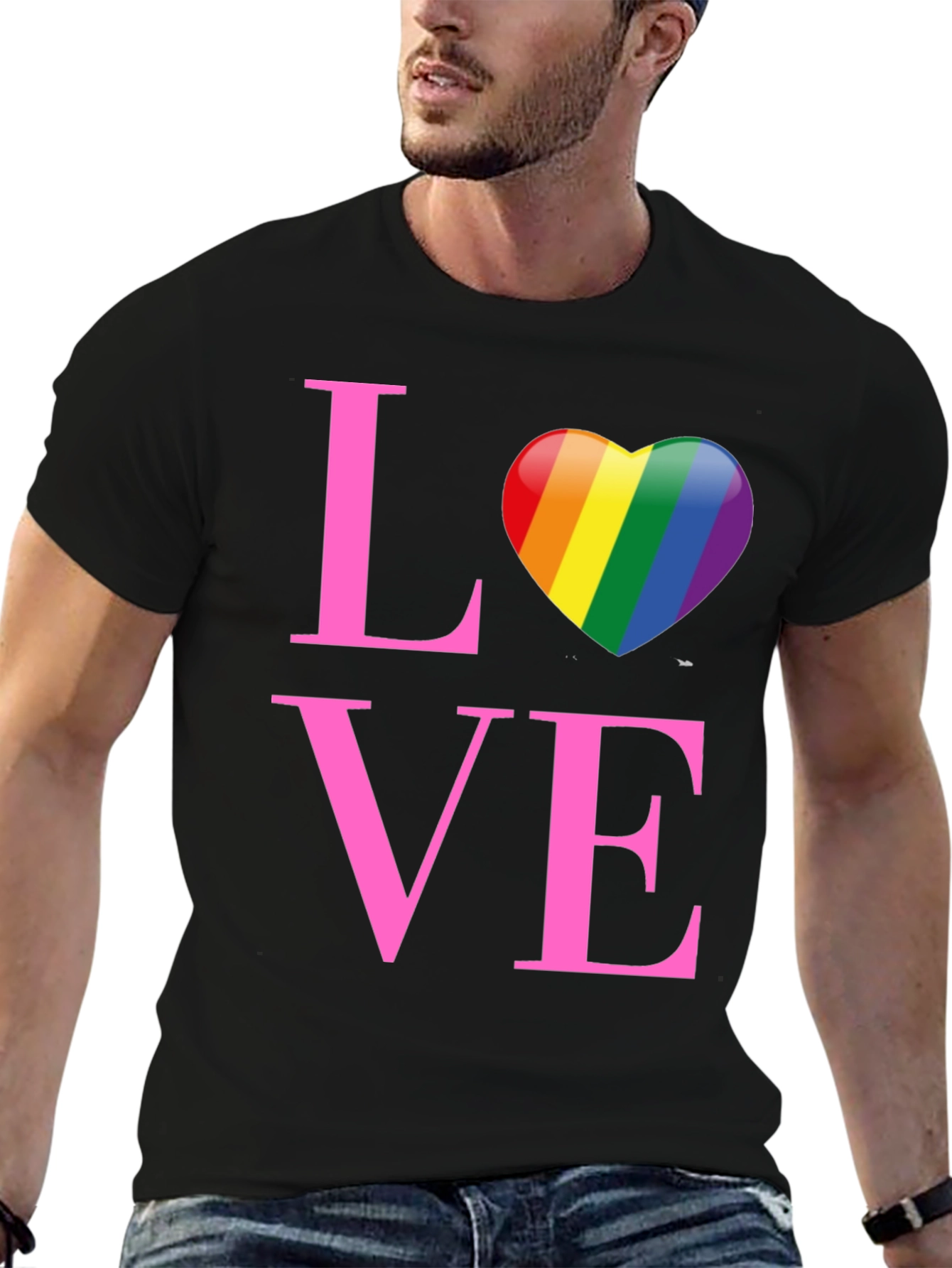 Love Rainbow Heart Graphic T-Shirt