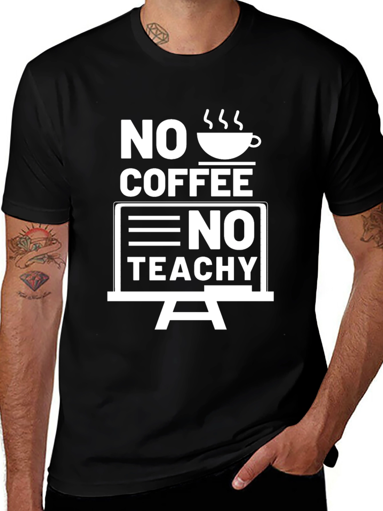 No Coffee No Teachy Black Graphic Tee