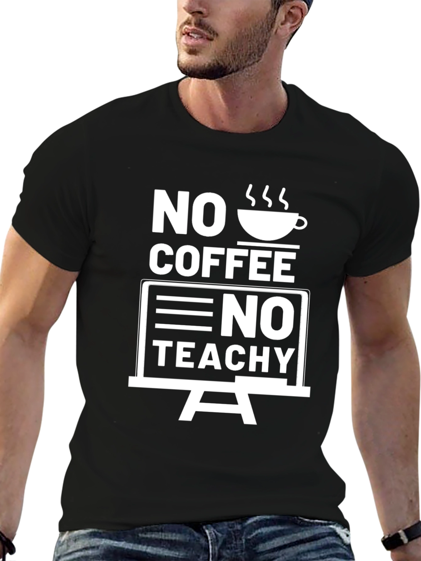No Coffee No Teachy Black Graphic Tee