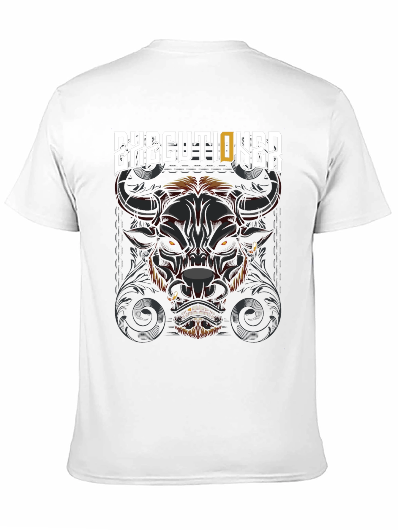 Executioner Bull Graphic Print Black T-Shirt