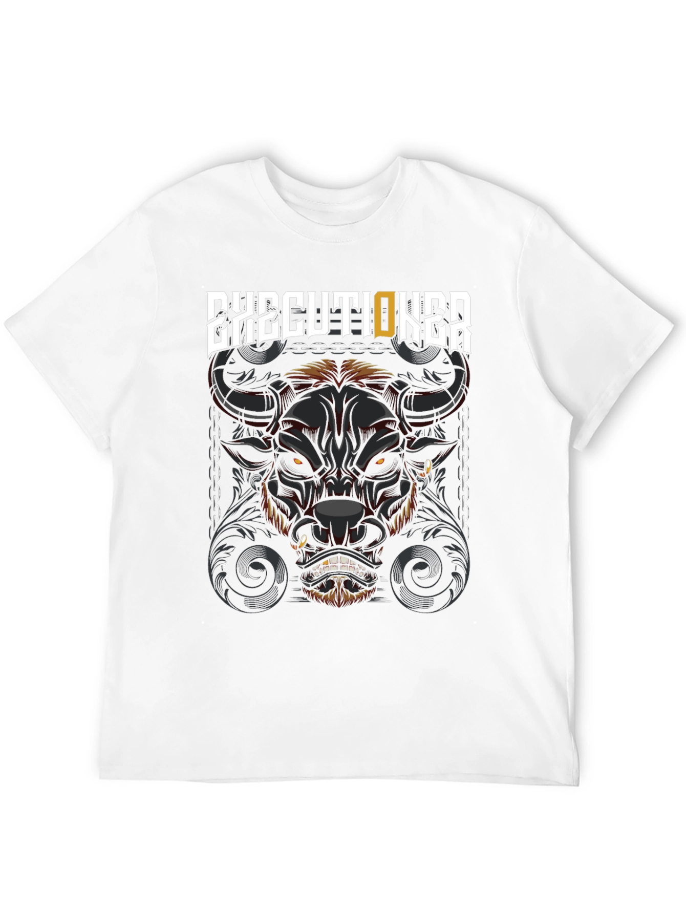 Executioner Bull Graphic Print Black T-Shirt