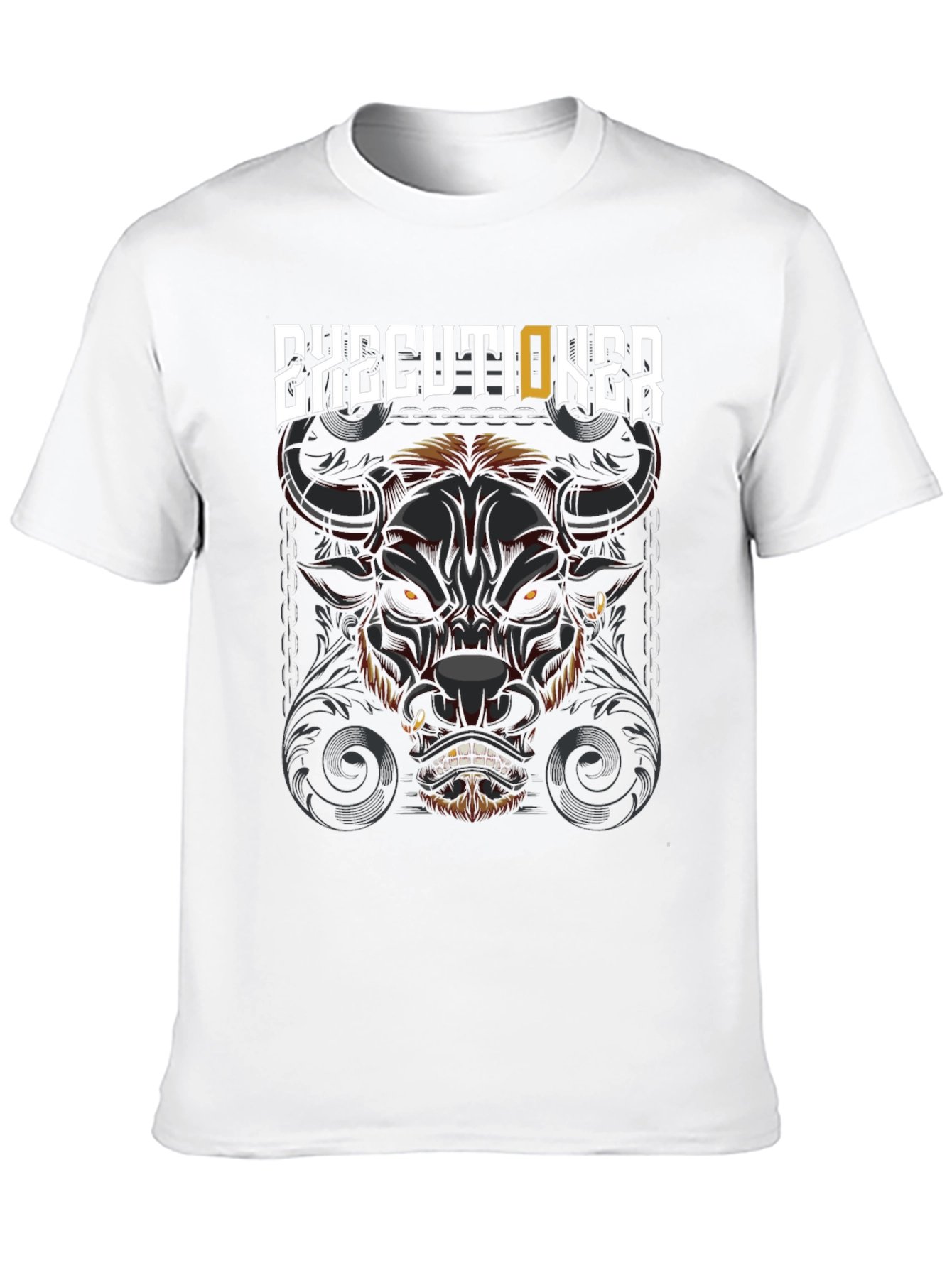 Executioner Bull Graphic Print Black T-Shirt
