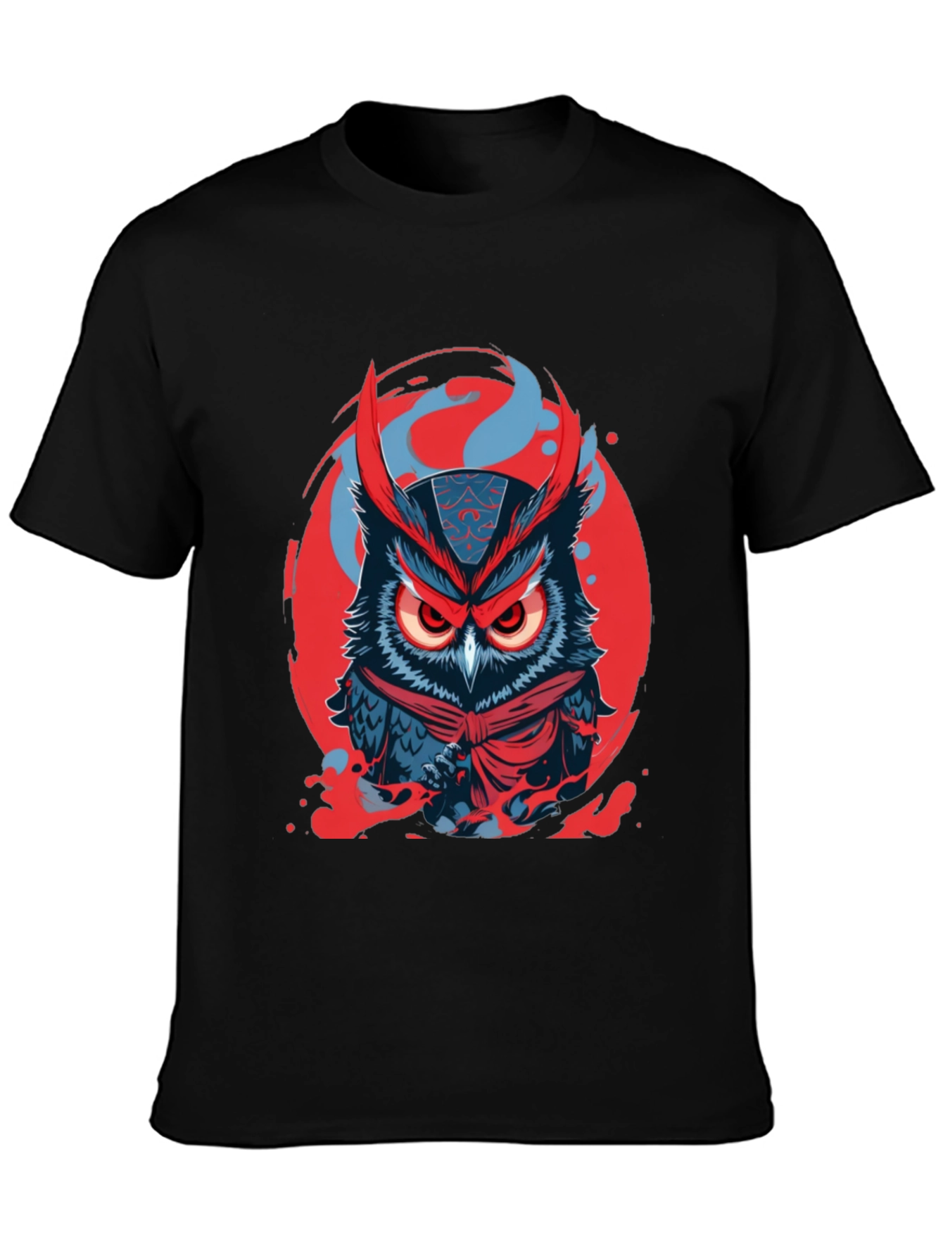 Ninja Owl Graphic Tee - Black Cotton Blend