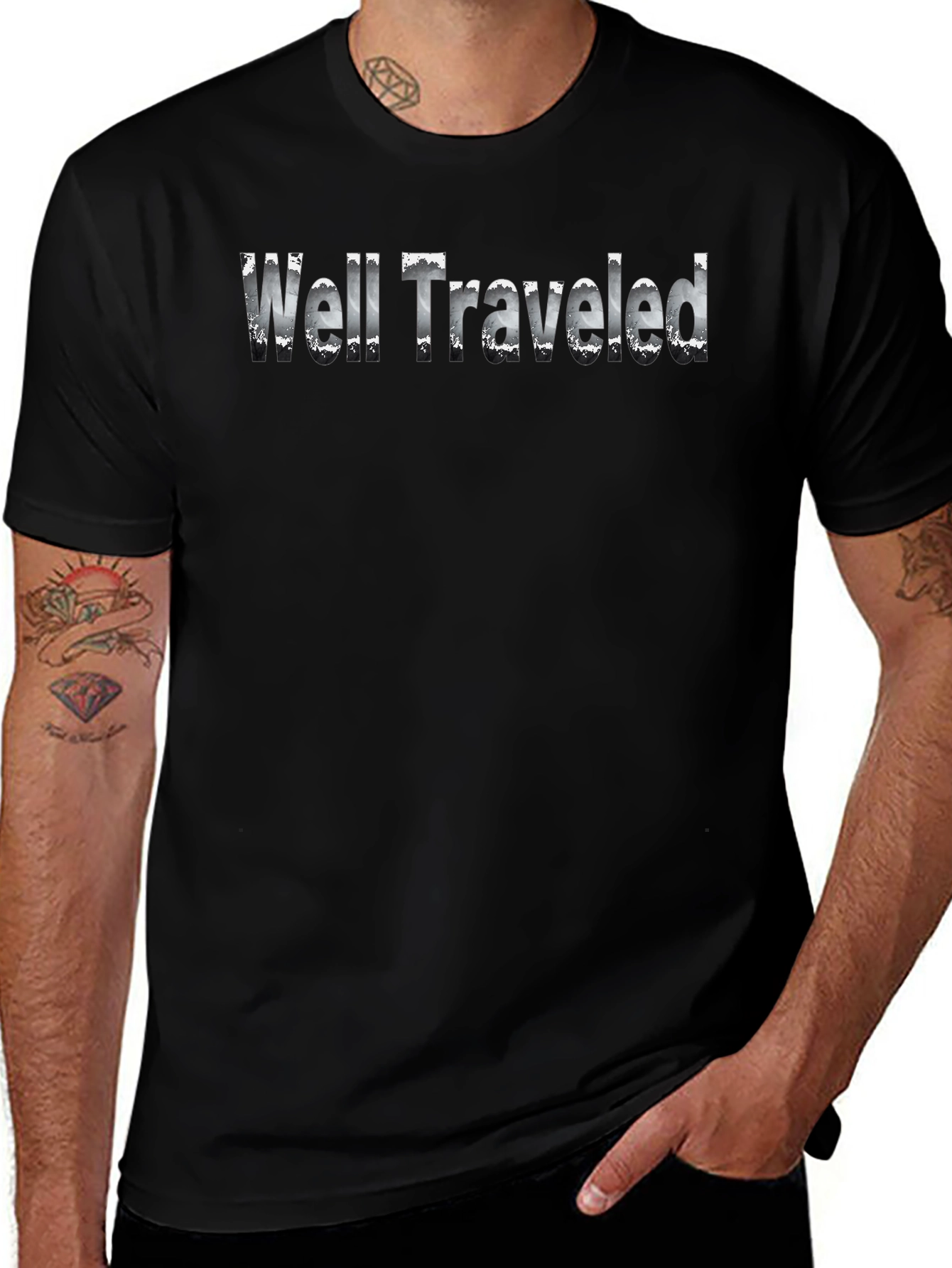 Well Traveled Black Graphic T-Shirt