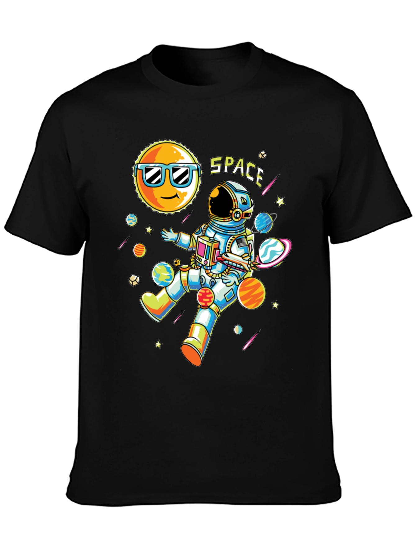 Cool Space Astronaut Graphic T-Shirt