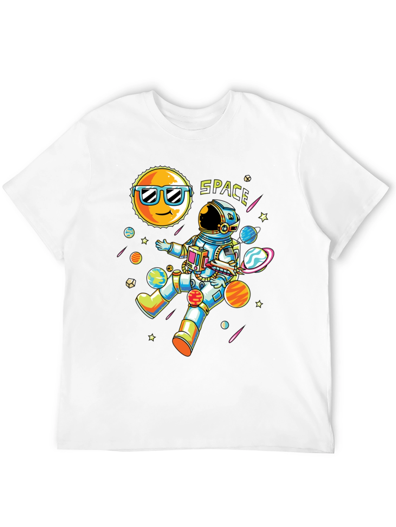 Cool Space Astronaut Graphic T-Shirt