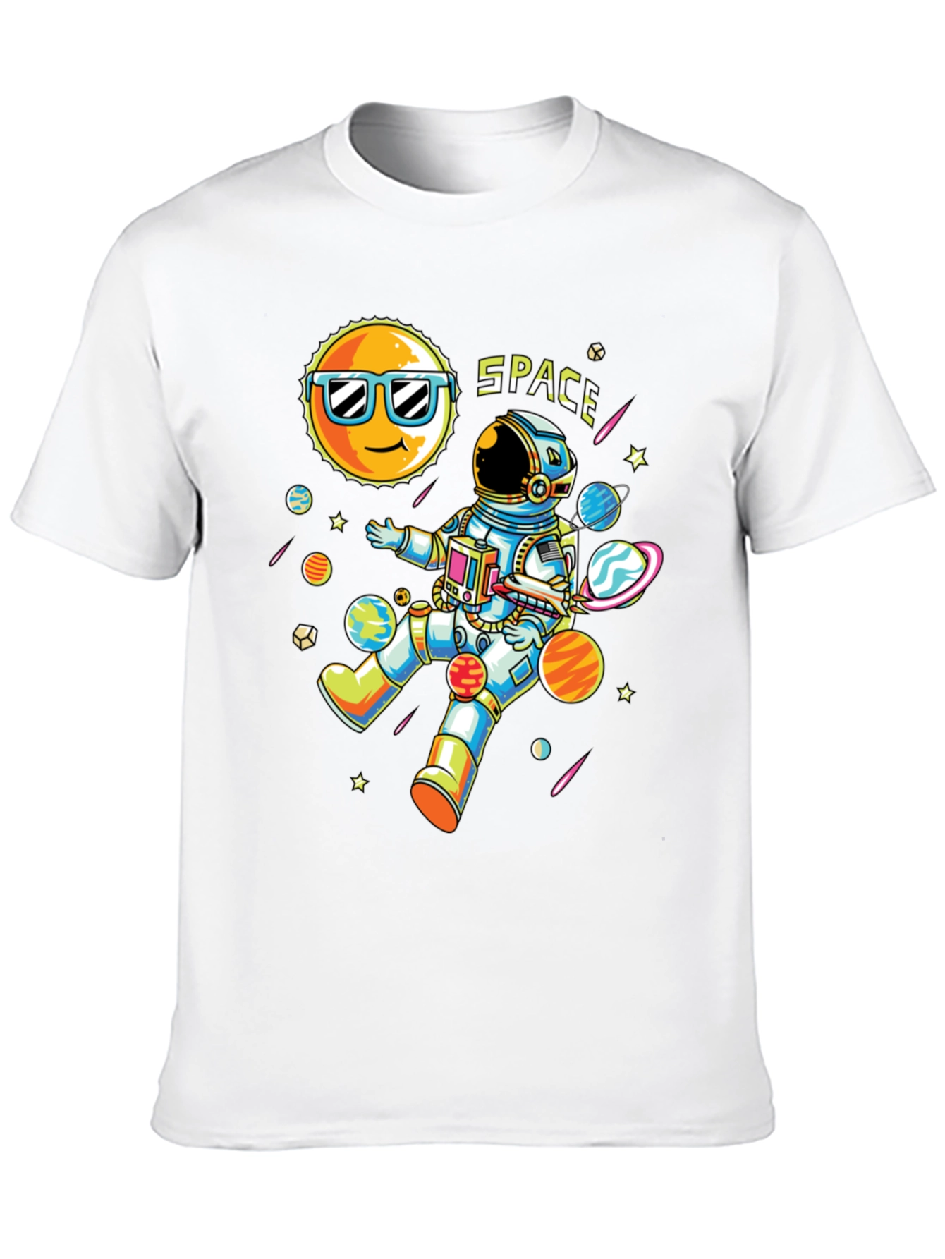 Cool Space Astronaut Graphic T-Shirt