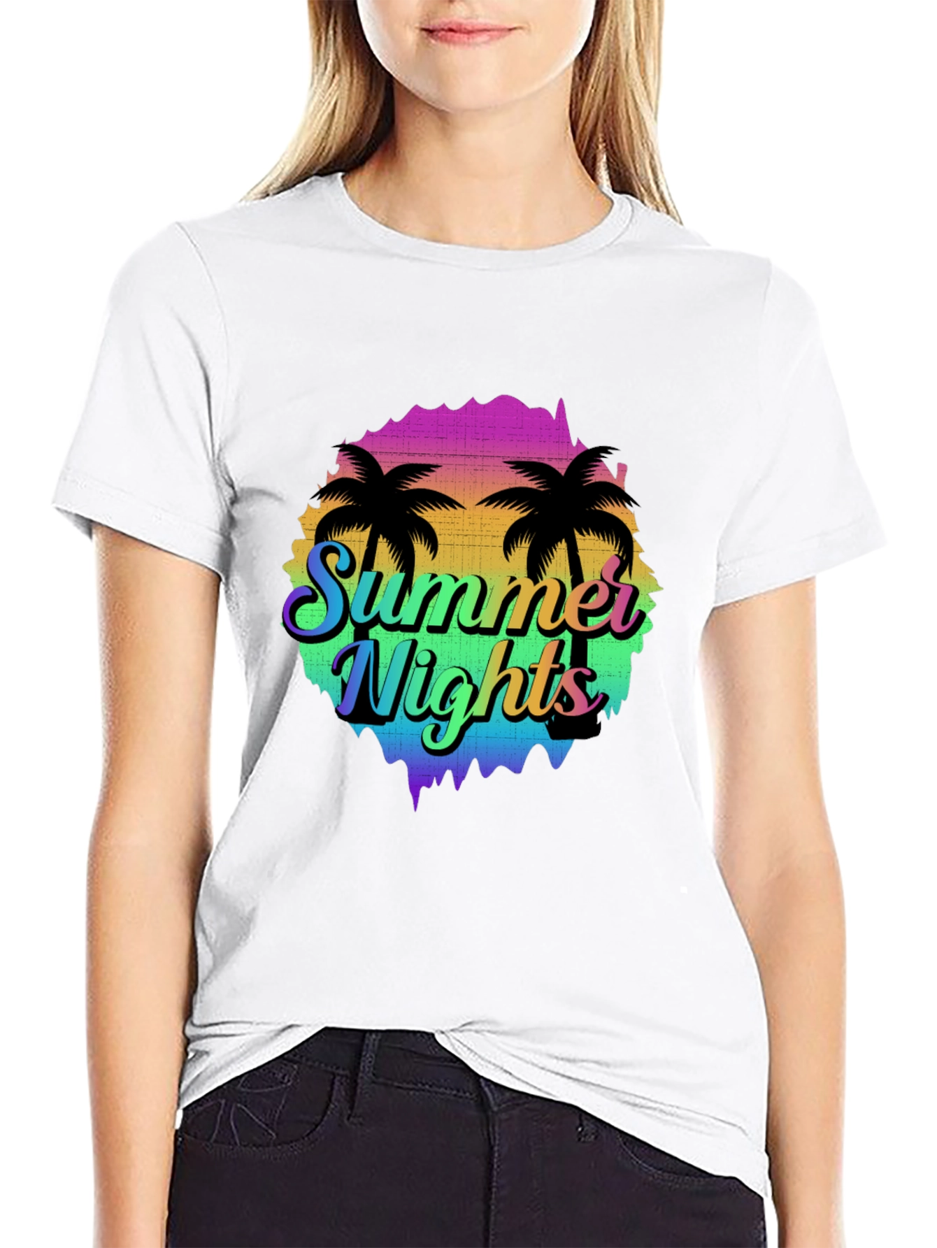 Summer Nights Palm Tree Graphic T-Shirt