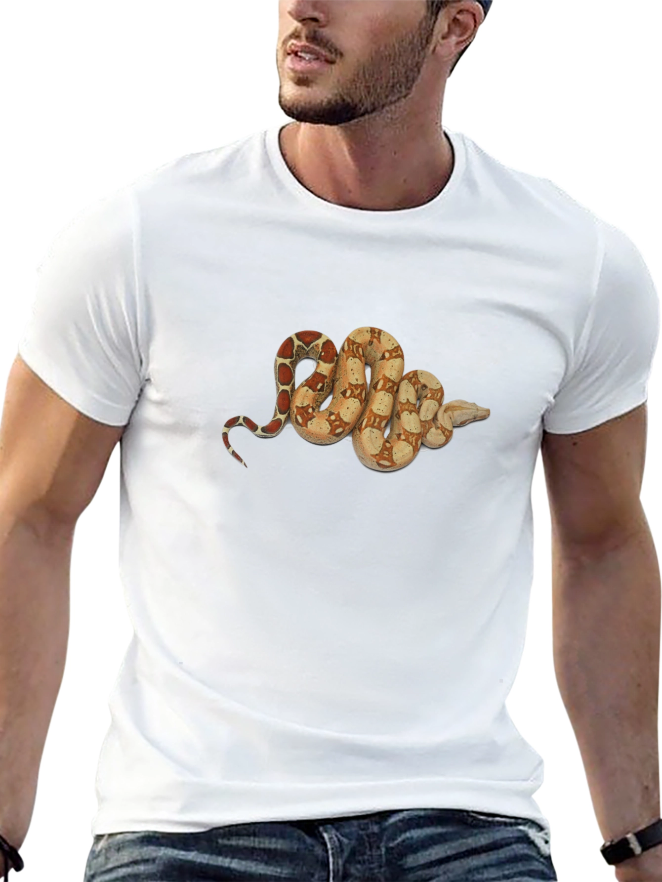 Snake Print Black T-Shirt