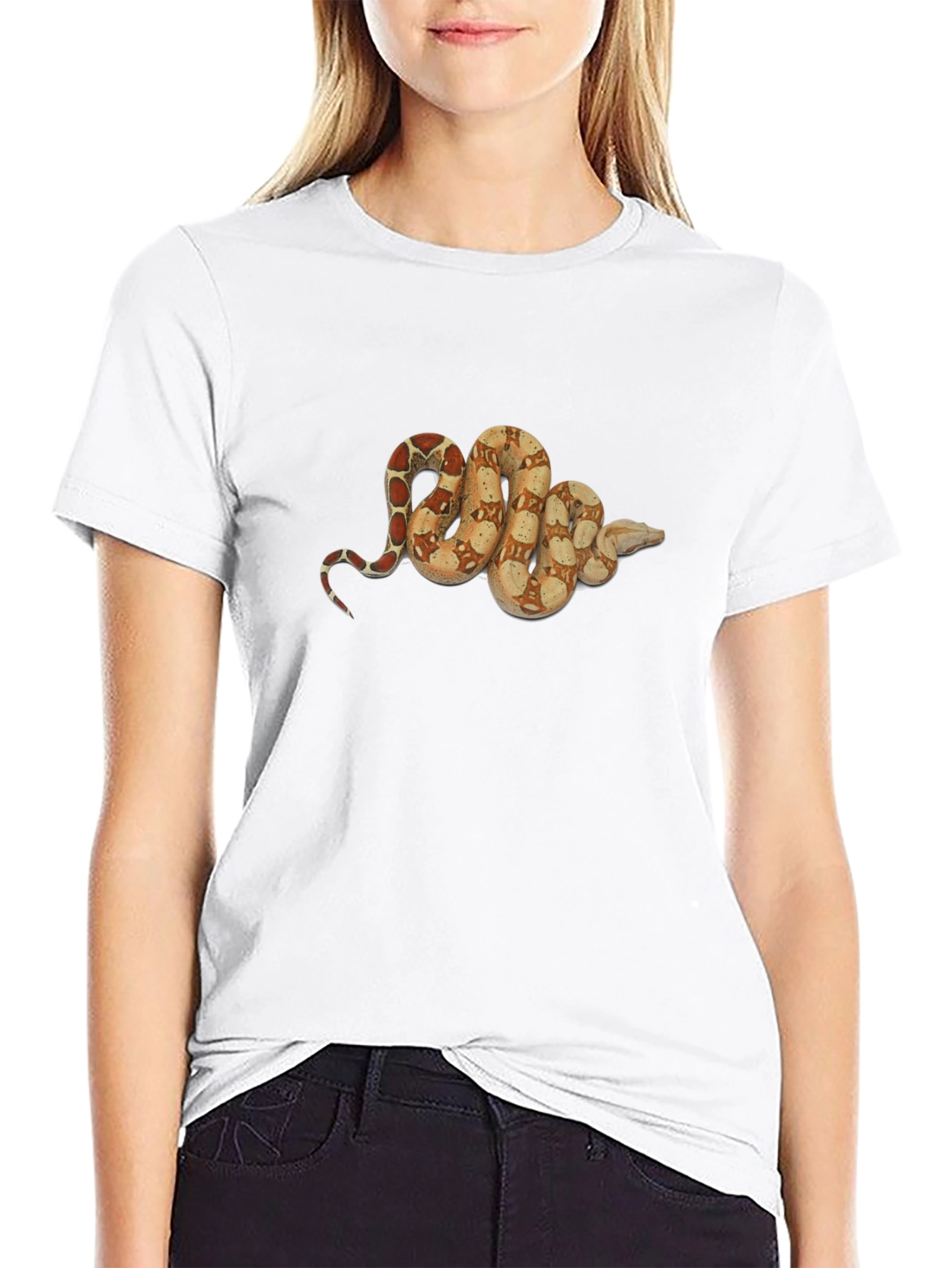Snake Print Black T-Shirt