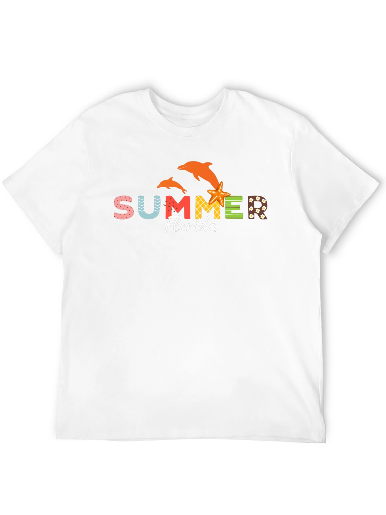 Summer Florida T-Shirt - Dolphin Starfish Design