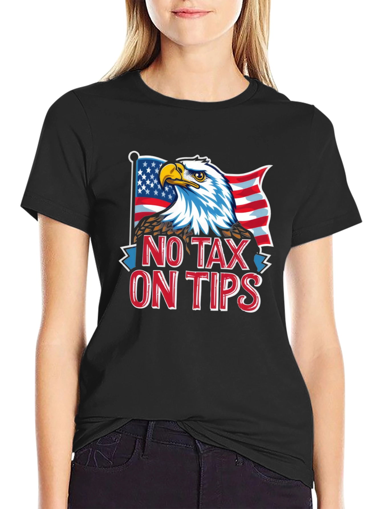 No Tax on Tips Patriotic Eagle T-Shirt