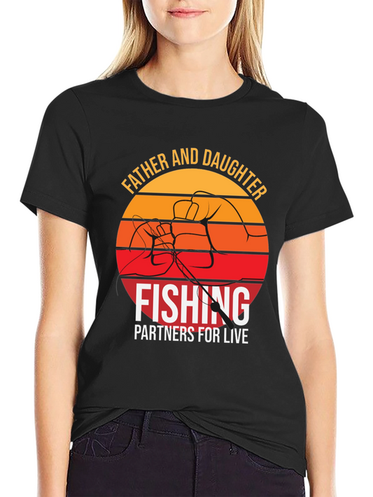 Father Daughter Fishing Partners Graphic Tee