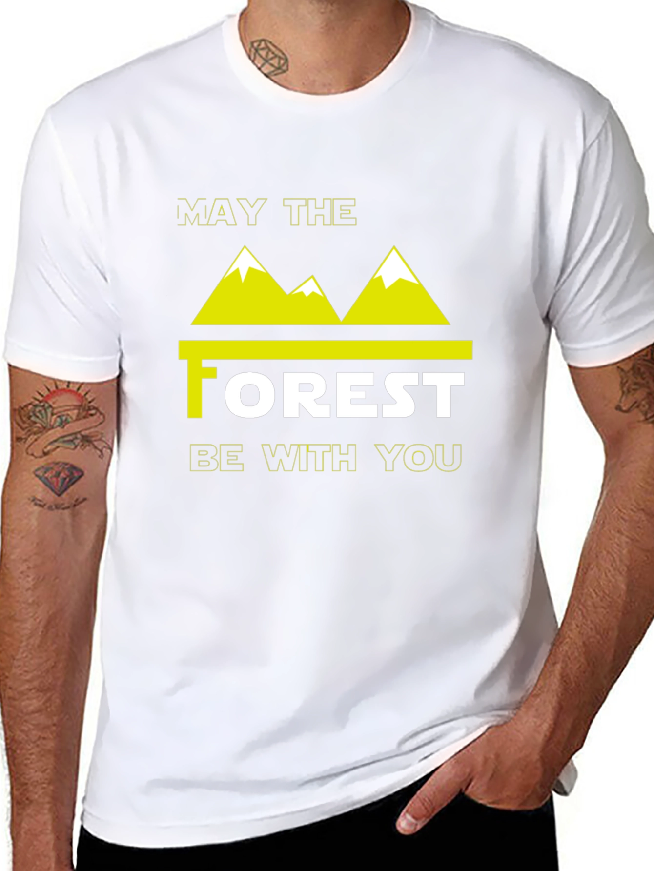 May The Forest Be With You Black T-Shirt