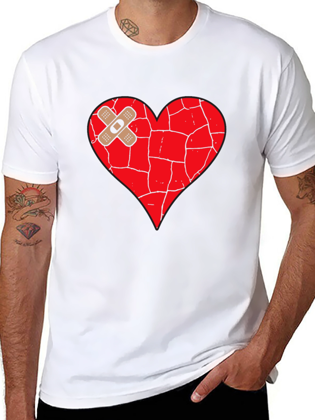 Mended Heart Graphic Tee - Unisex Black T-Shirt