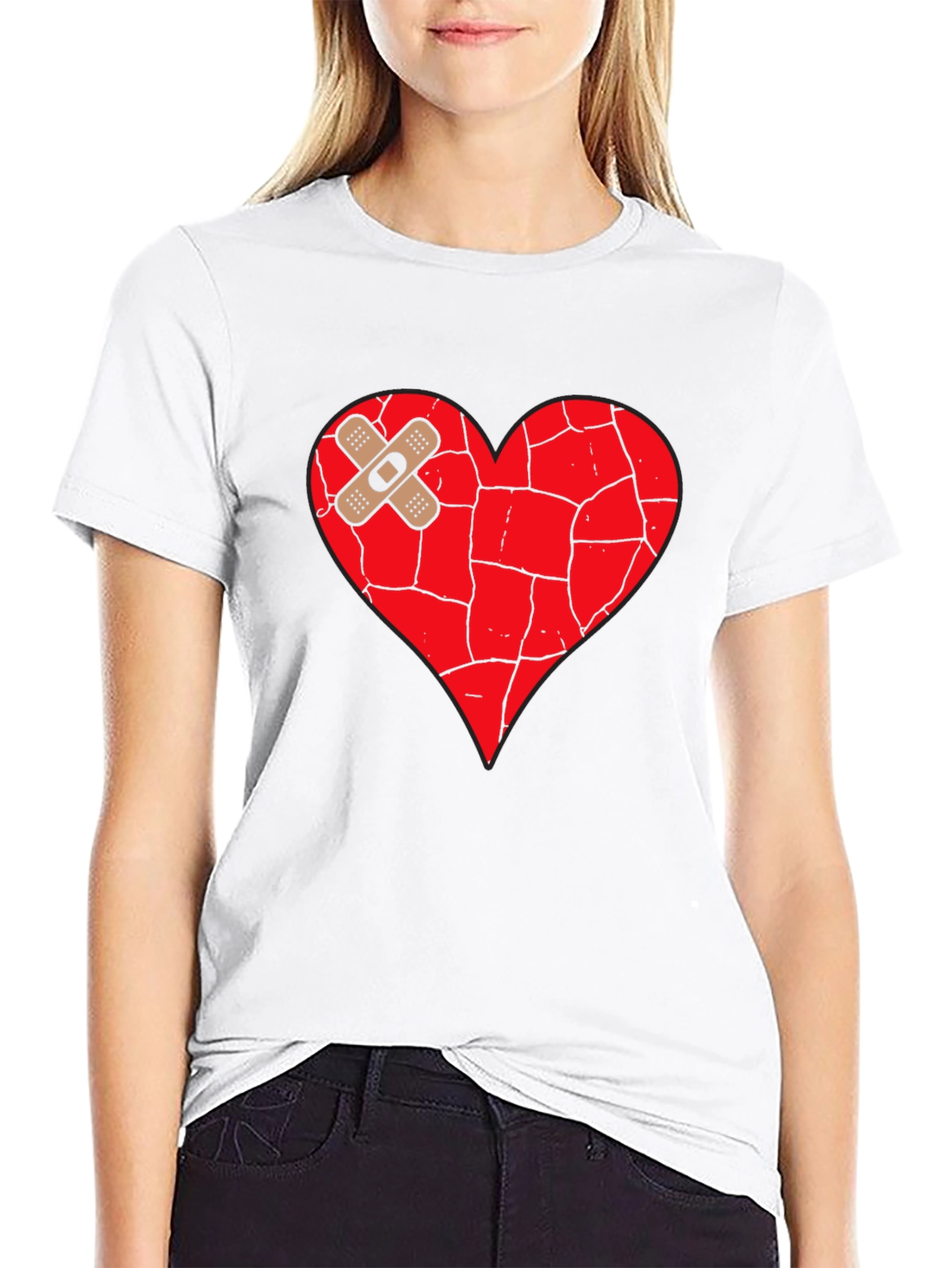 Mended Heart Graphic Tee - Unisex Black T-Shirt