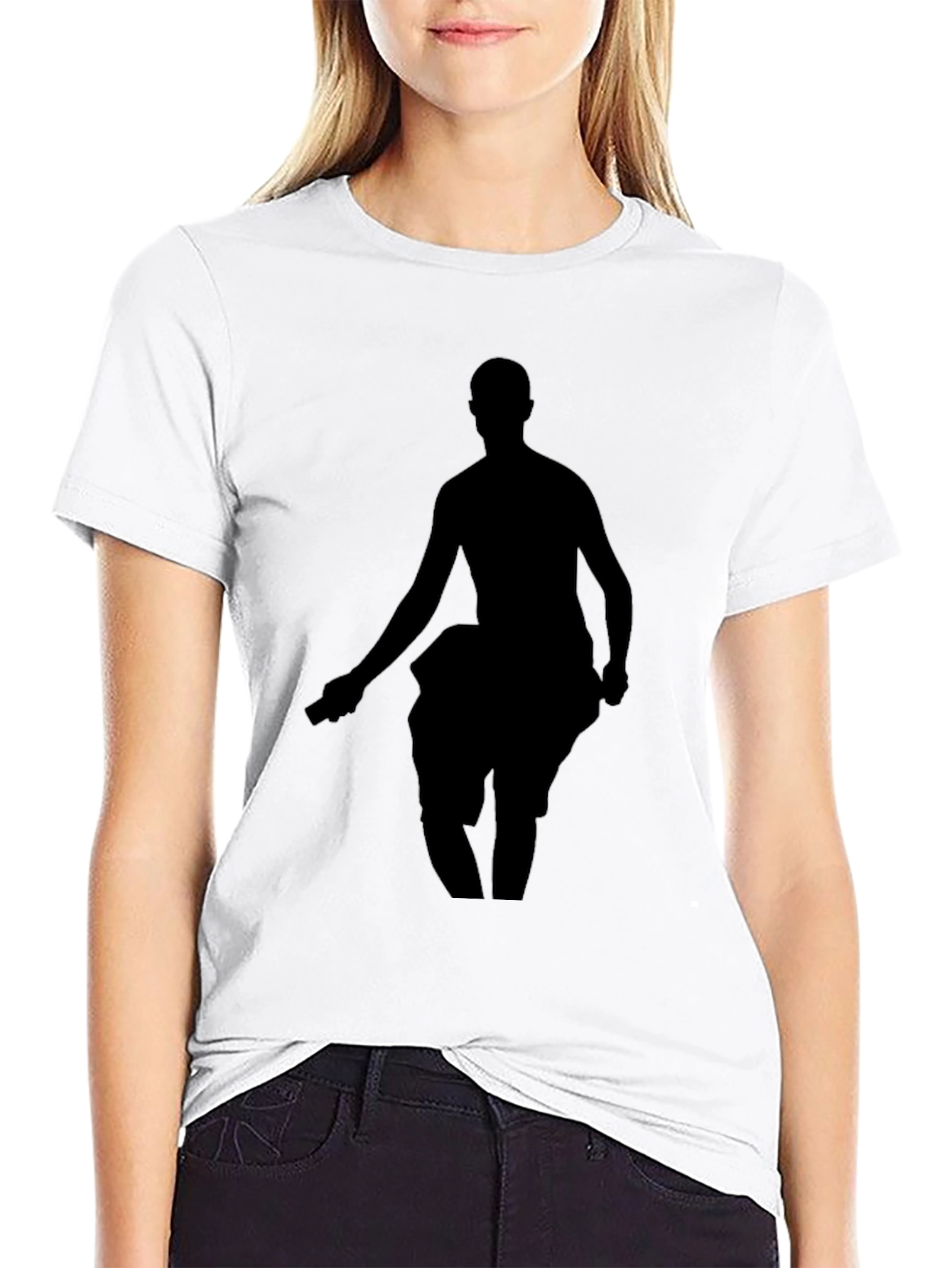Mens Black Graphic Tee - Silhouette Design