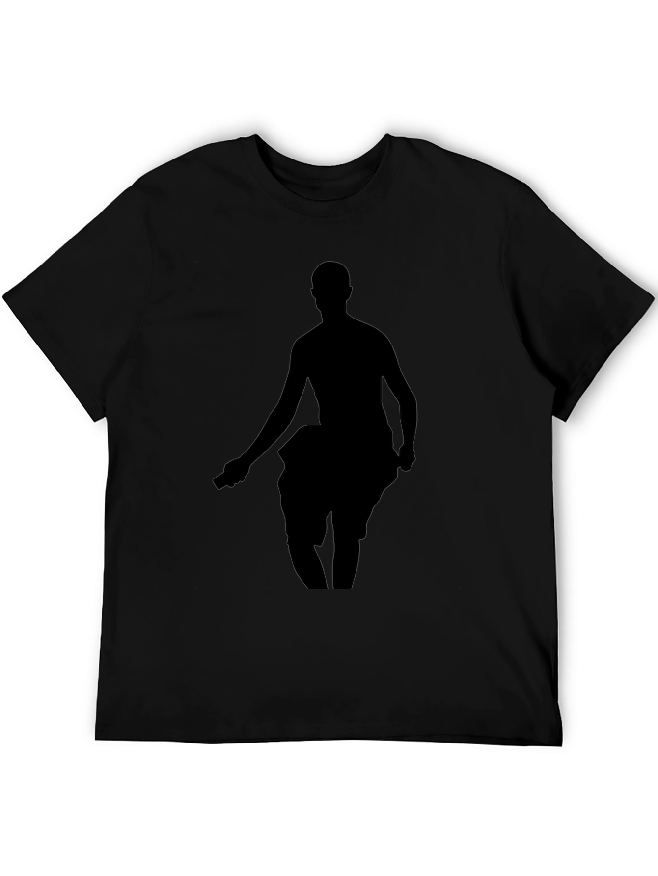 Mens Black Graphic Tee - Silhouette Design