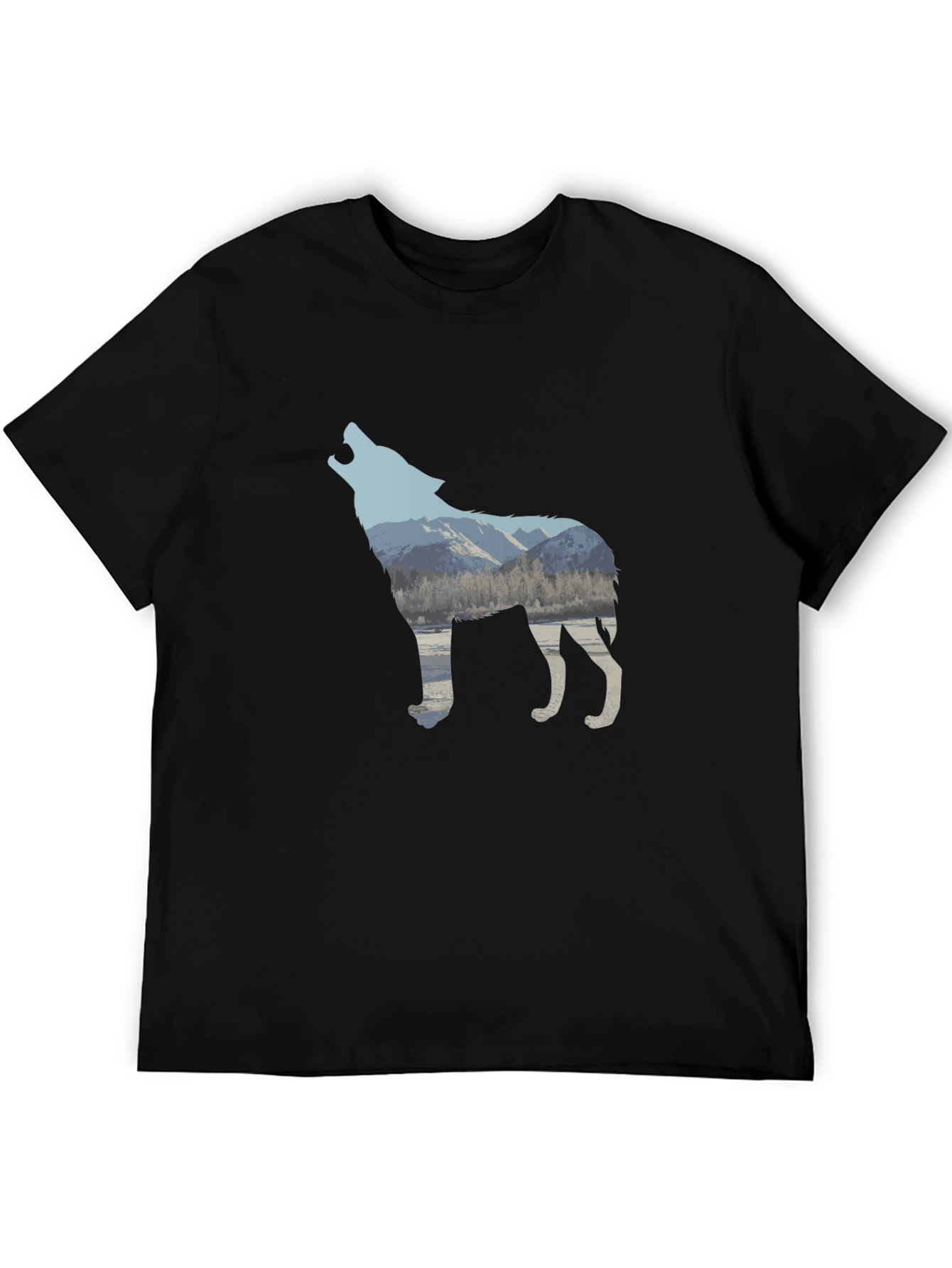 Wolf Silhouette Graphic Tee - Unisex Black T-Shirt