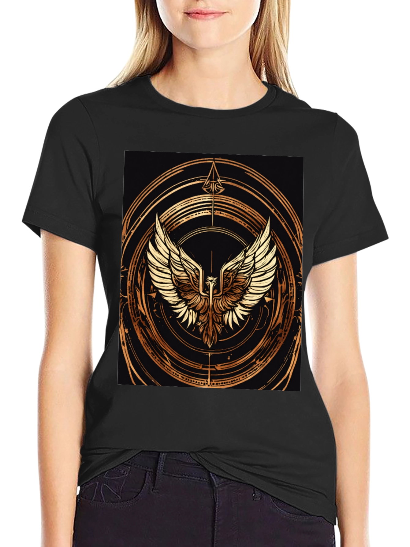 Golden Phoenix Graphic Tee - Black