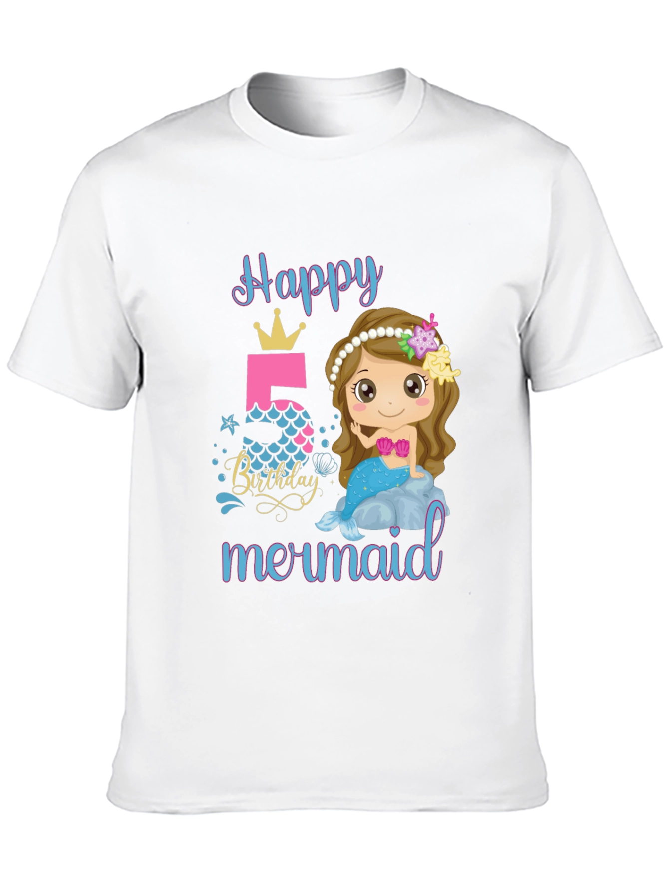 Happy Birthday Mermaid T-Shirt - Size 5