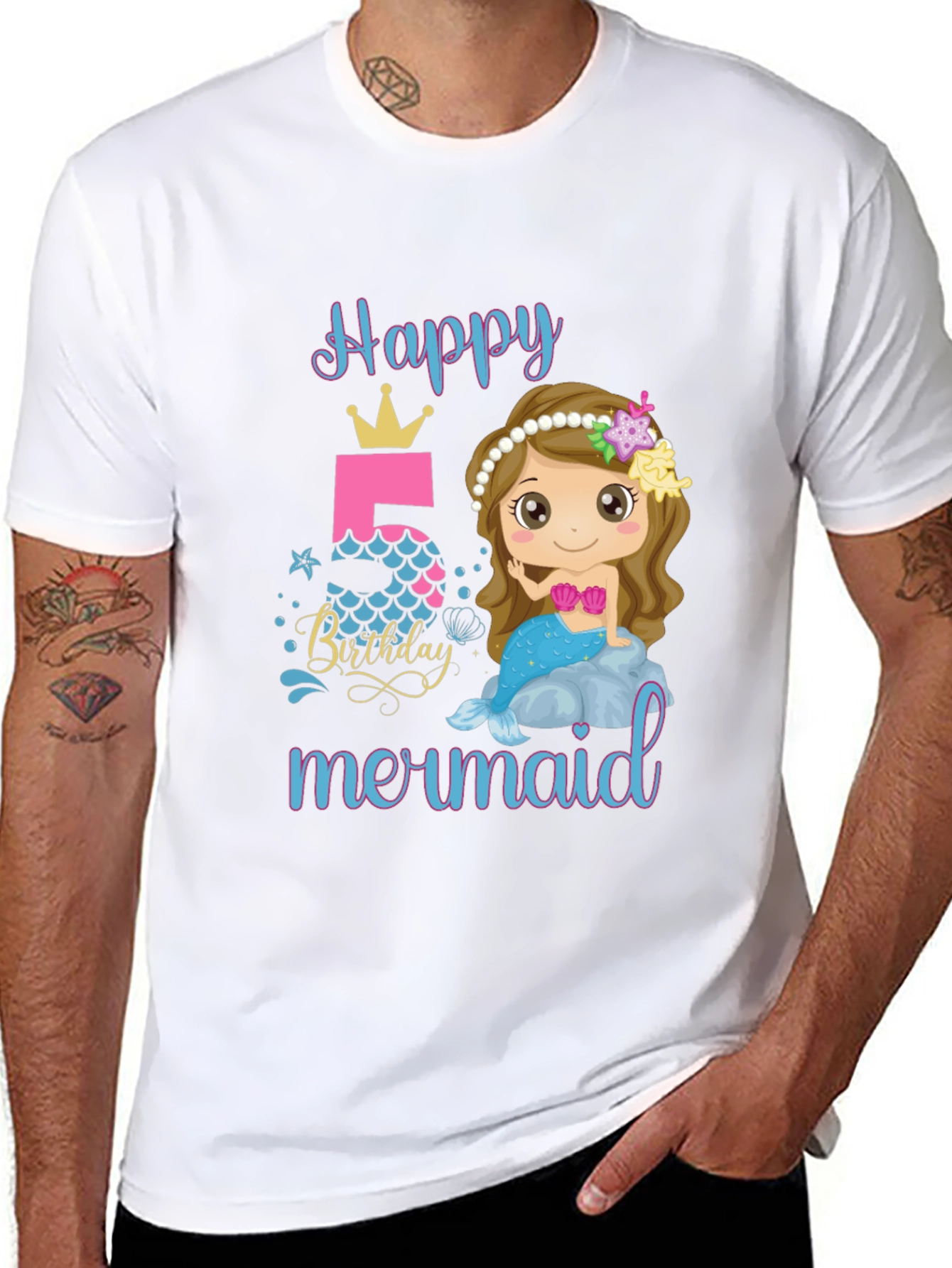 Happy Birthday Mermaid T-Shirt - Size 5