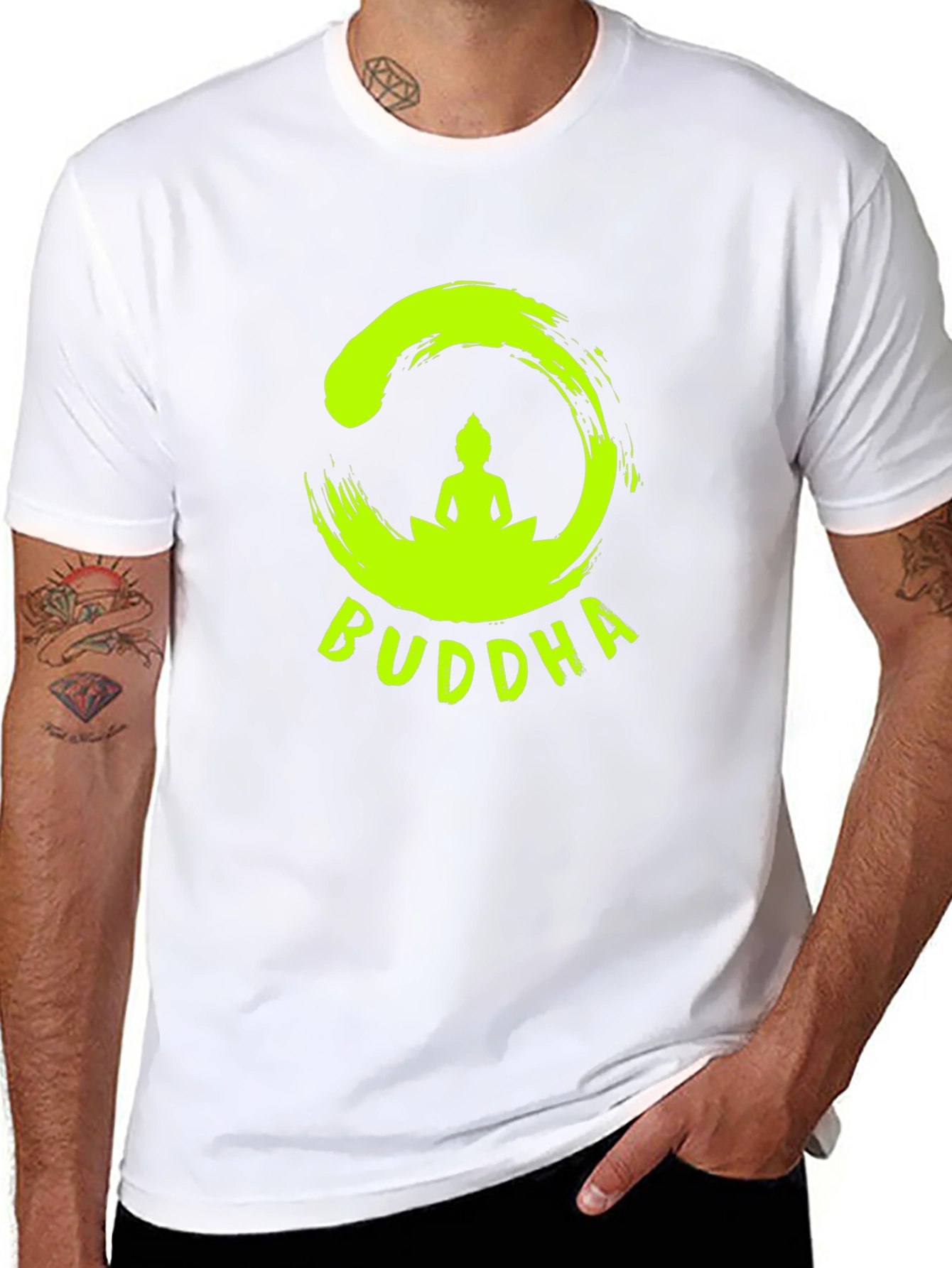 Buddha Graphic Print Black T-Shirt