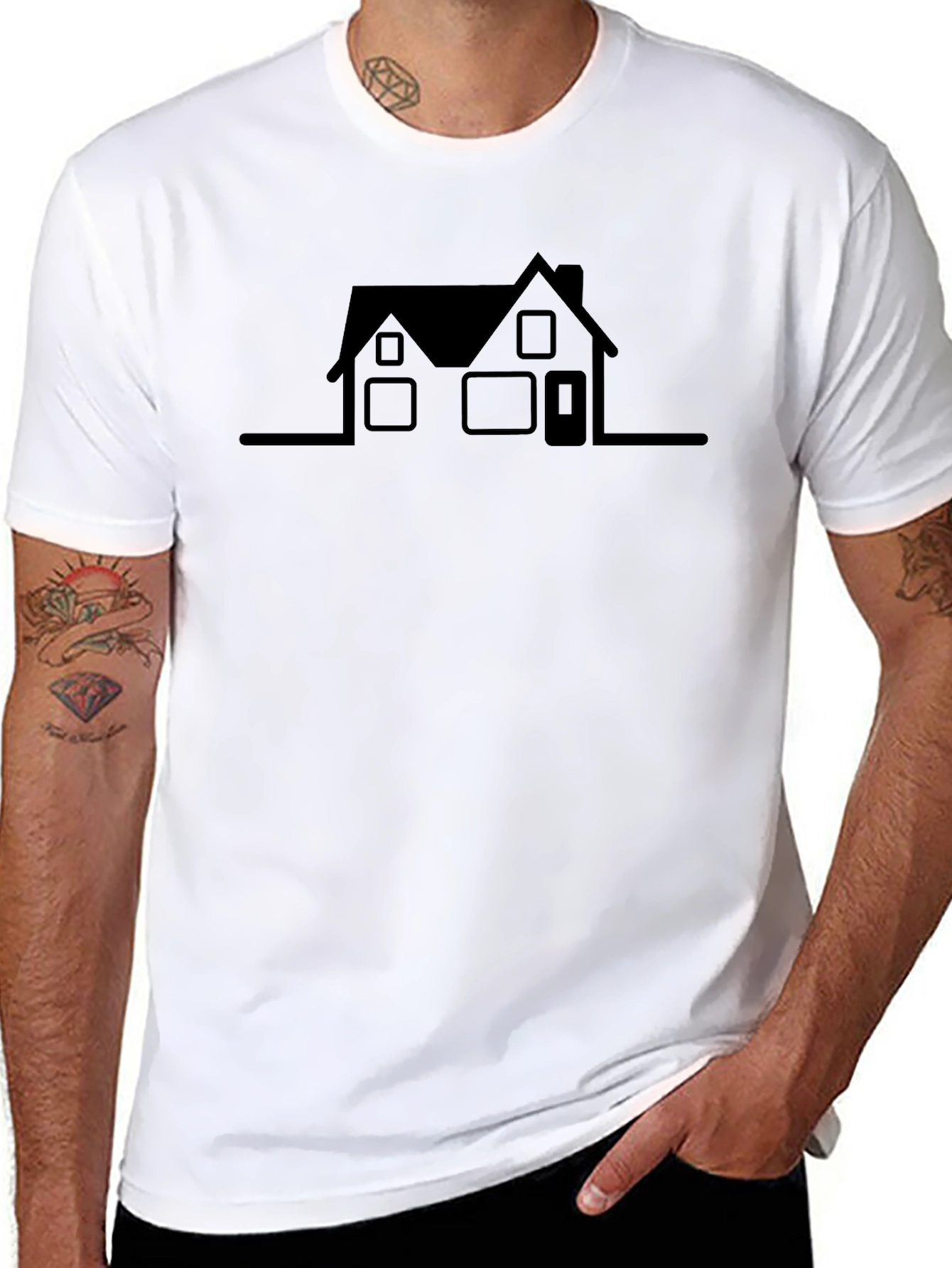 Minimalist House Design Black T-Shirt