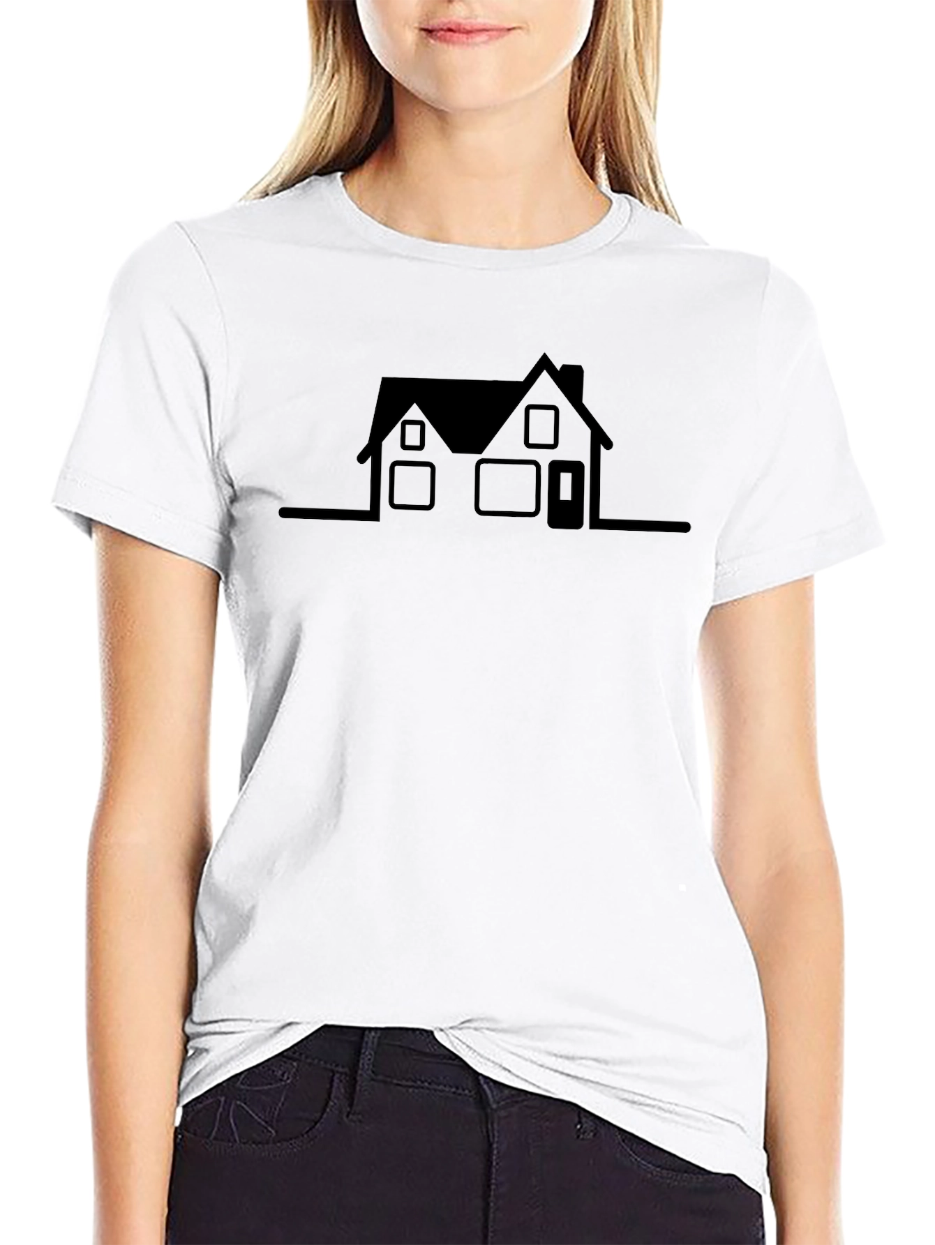 Minimalist House Design Black T-Shirt