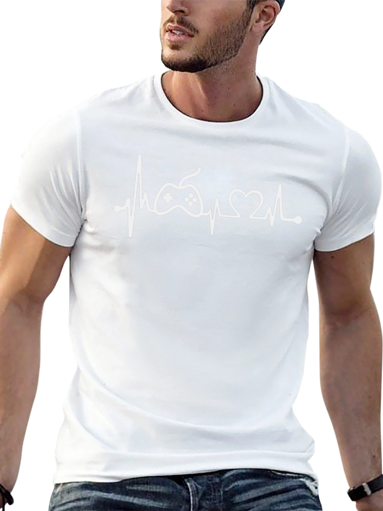 Gamer Heartbeat T-Shirt - Black Cotton Tee