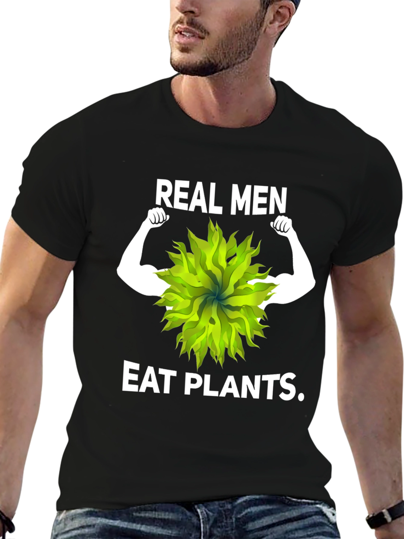 Real Men Eat Plants T-Shirt - Vegan Fitness