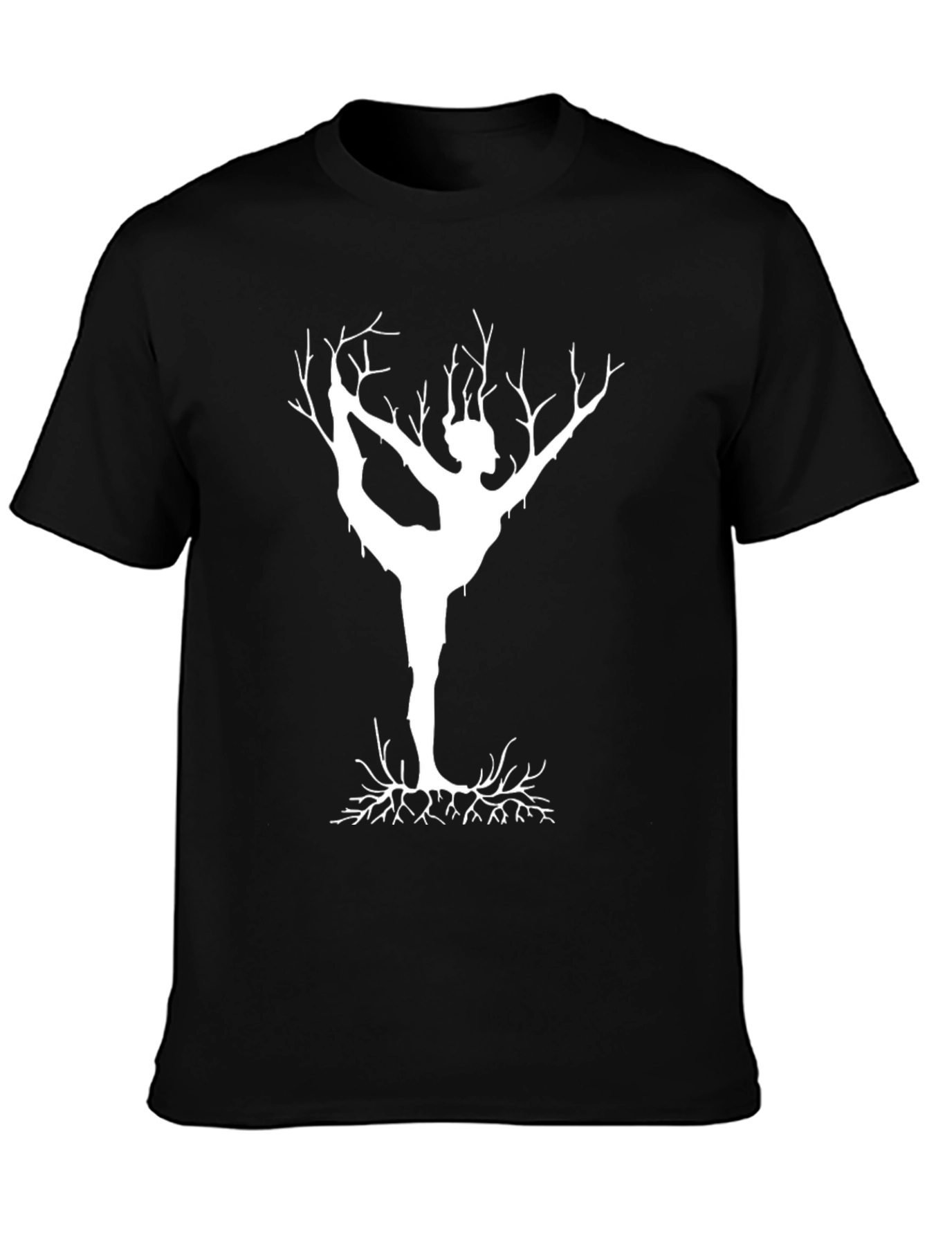 Yoga Tree Graphic Tee - Unique Black Cotton Shirt