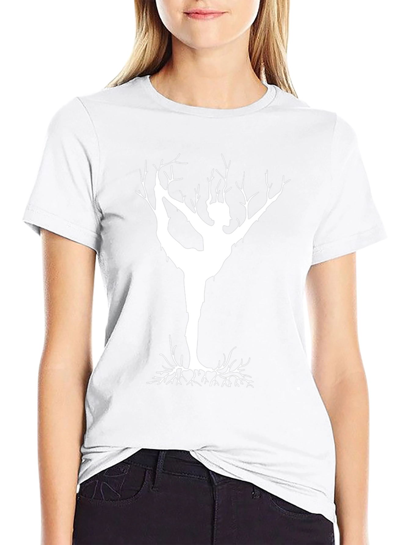 Yoga Tree Graphic Tee - Unique Black Cotton Shirt