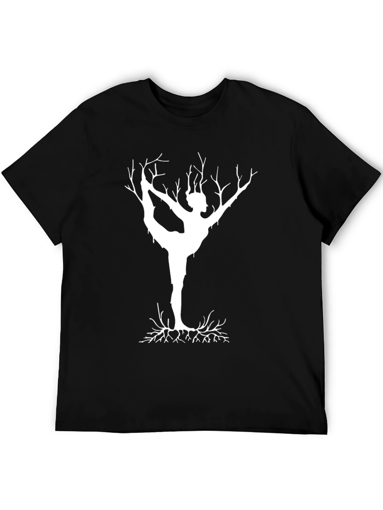 Yoga Tree Graphic Tee - Unique Black Cotton Shirt