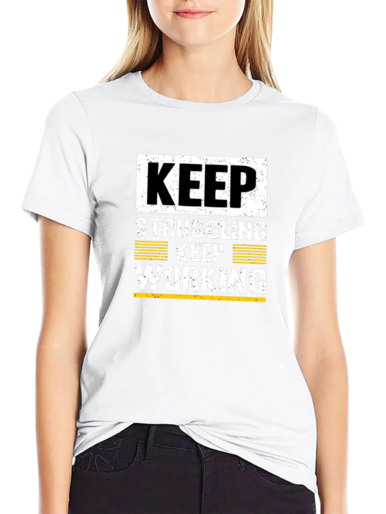 Motivational Keep Working Black T-Shirt