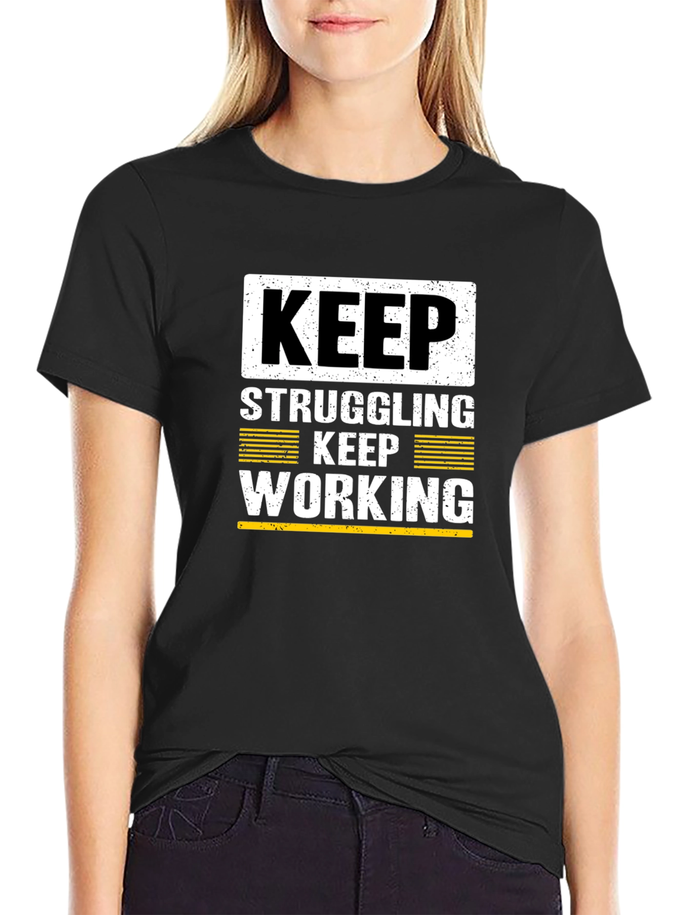 Motivational Keep Working Black T-Shirt