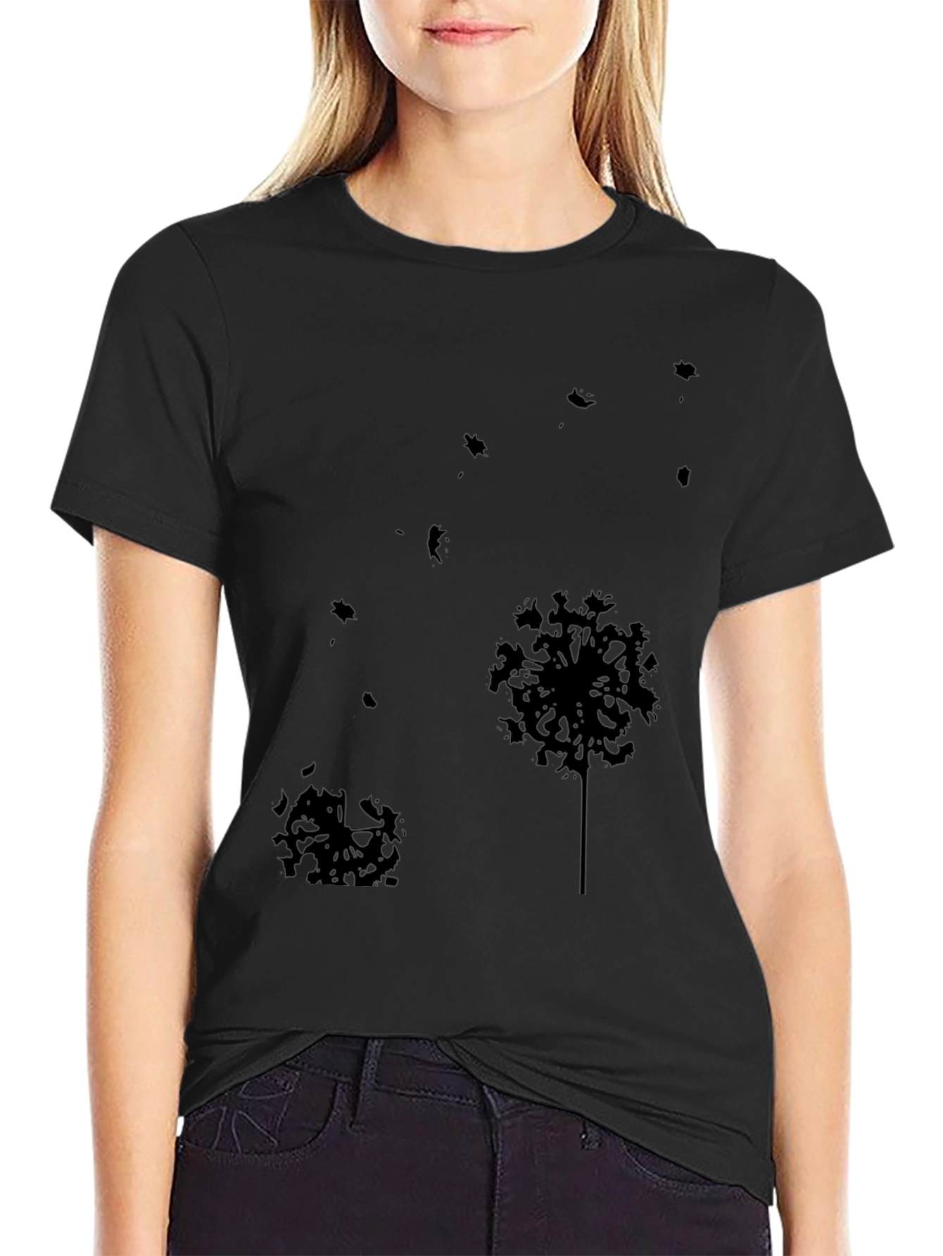 Black Dandelion Graphic Tee