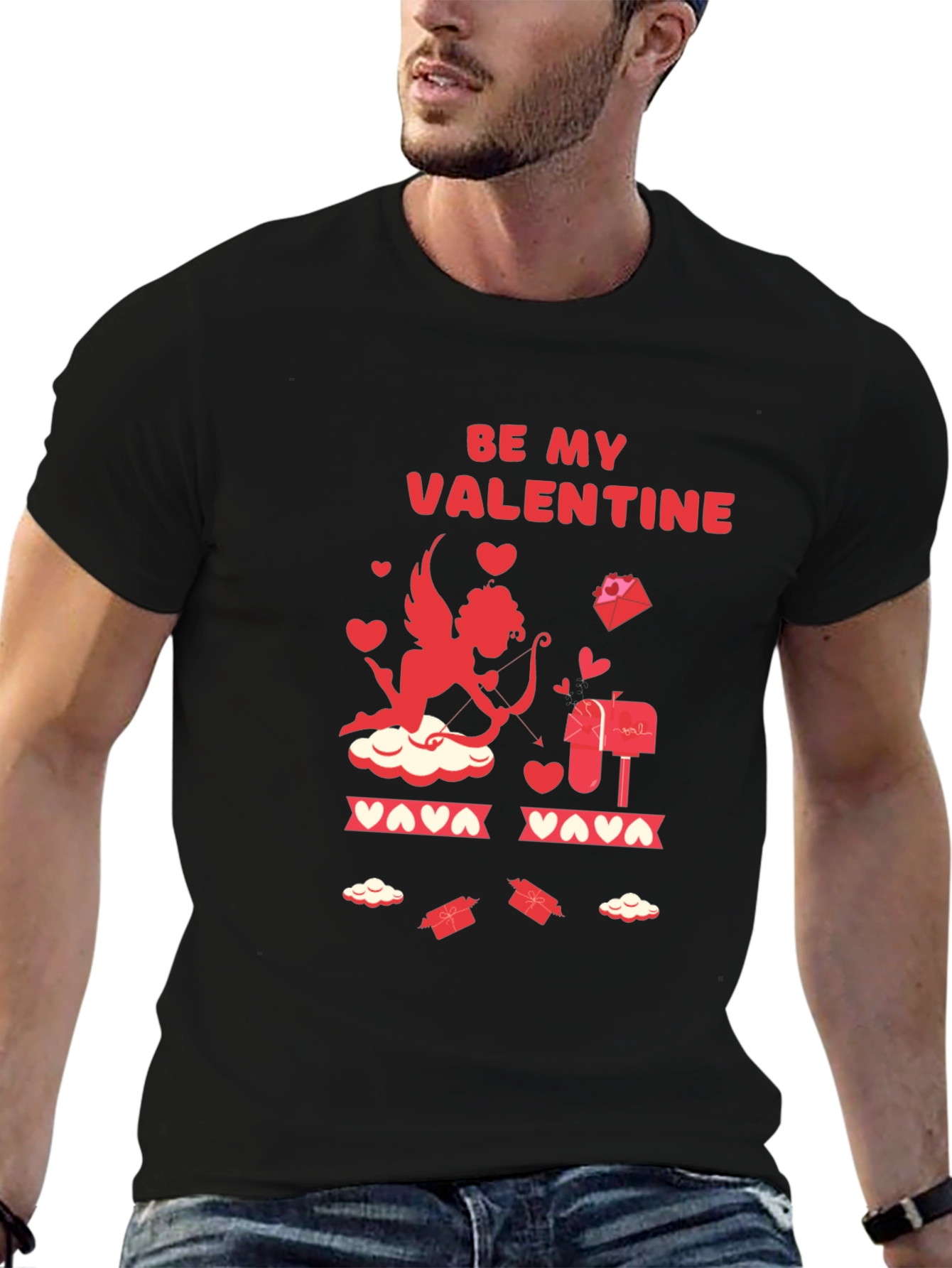 Be My Valentine Cupid Graphic T-Shirt