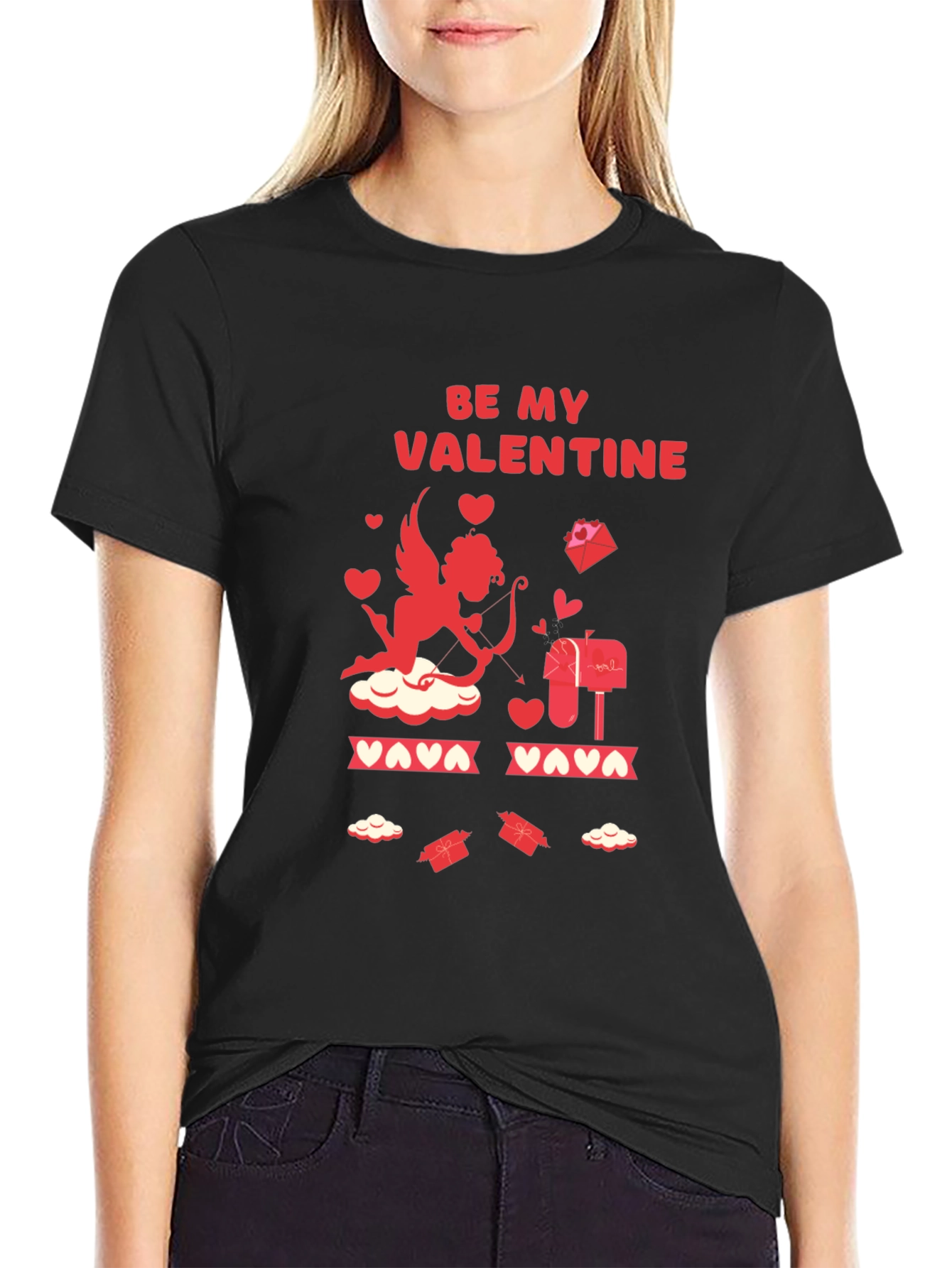 Be My Valentine Cupid Graphic T-Shirt