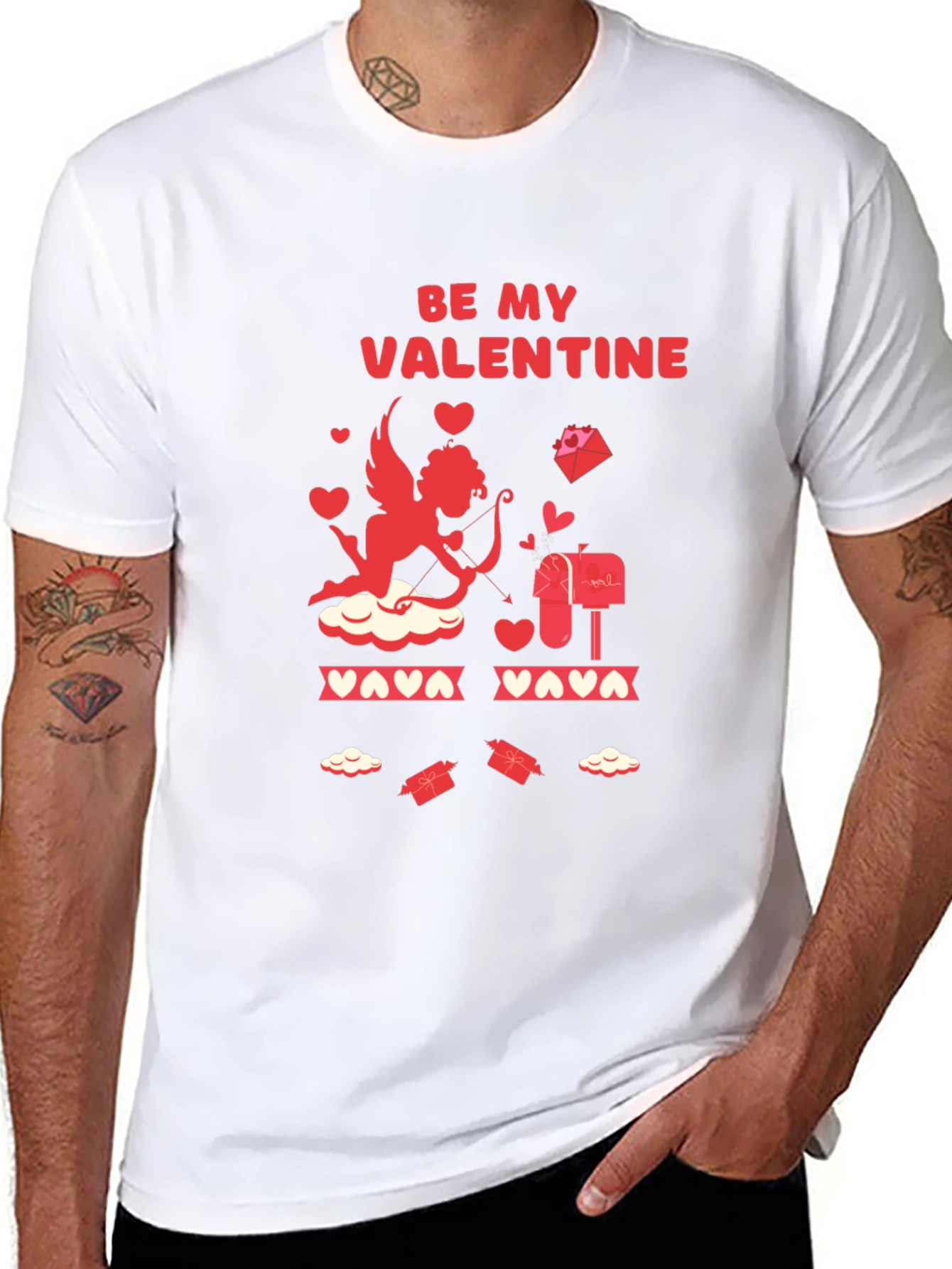 Be My Valentine Cupid Graphic T-Shirt