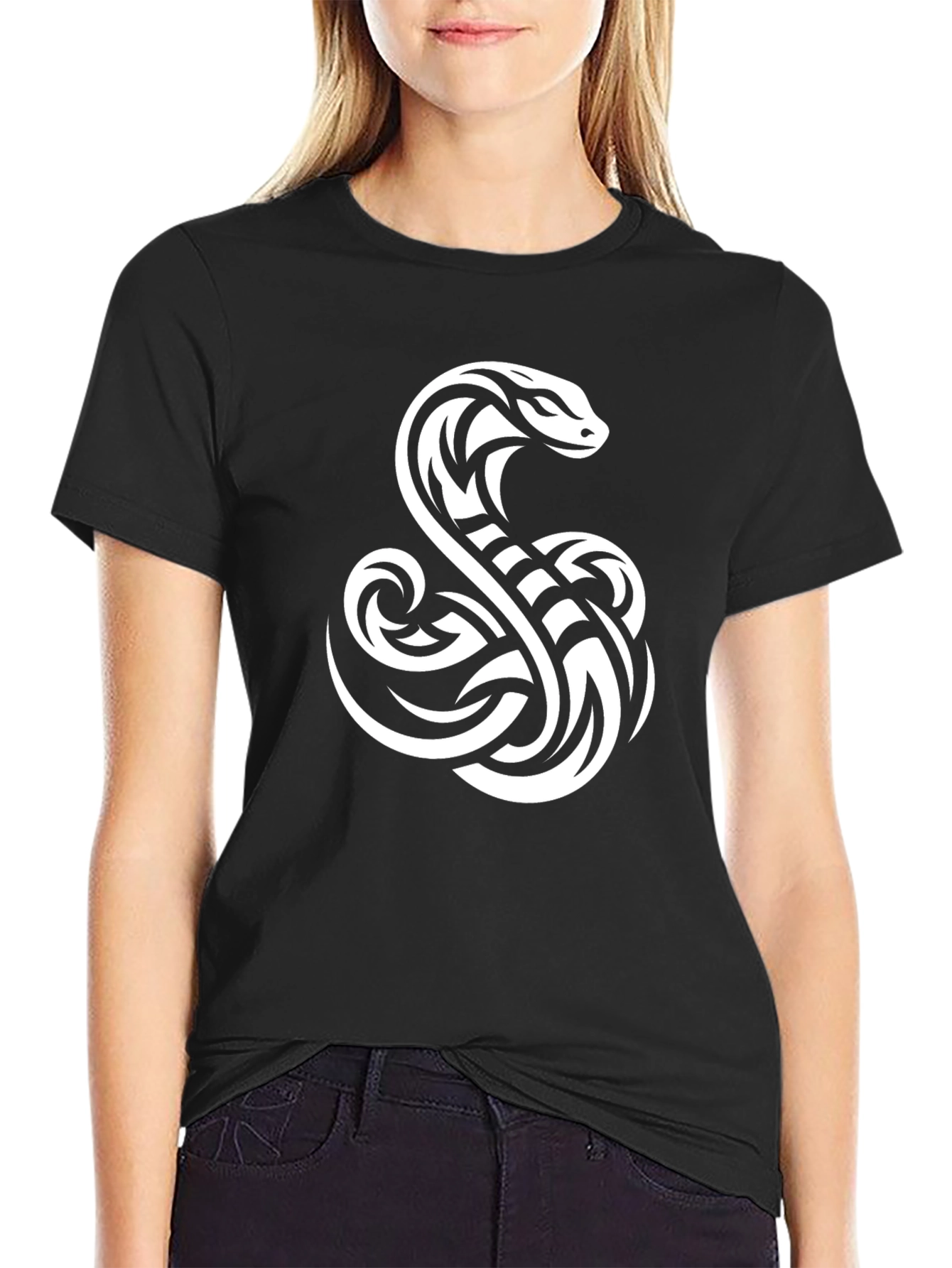 Snake Graphic Tee - Black