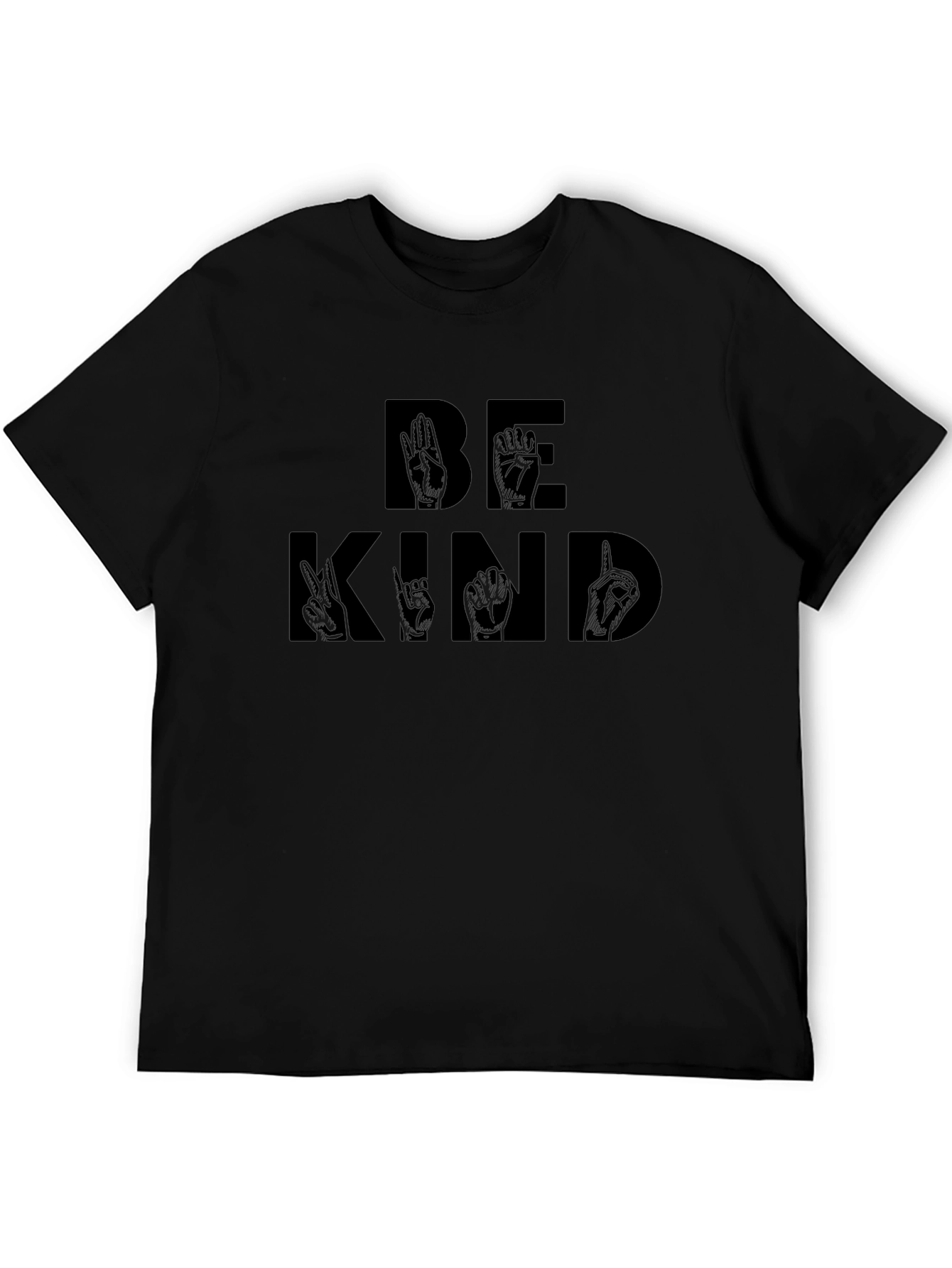 Be Kind ASL Graphic Tee - Black