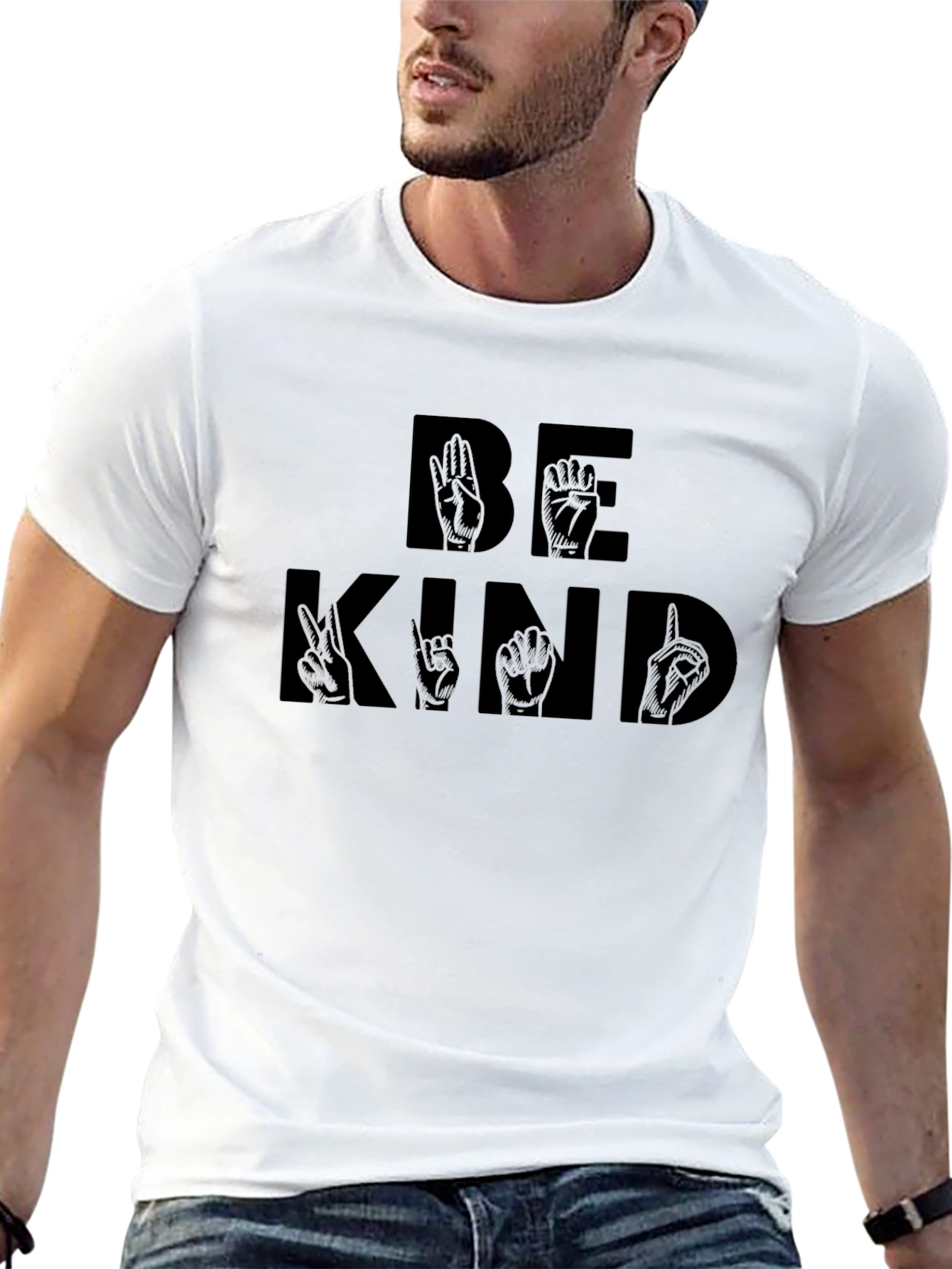 Be Kind ASL Graphic Tee - Black