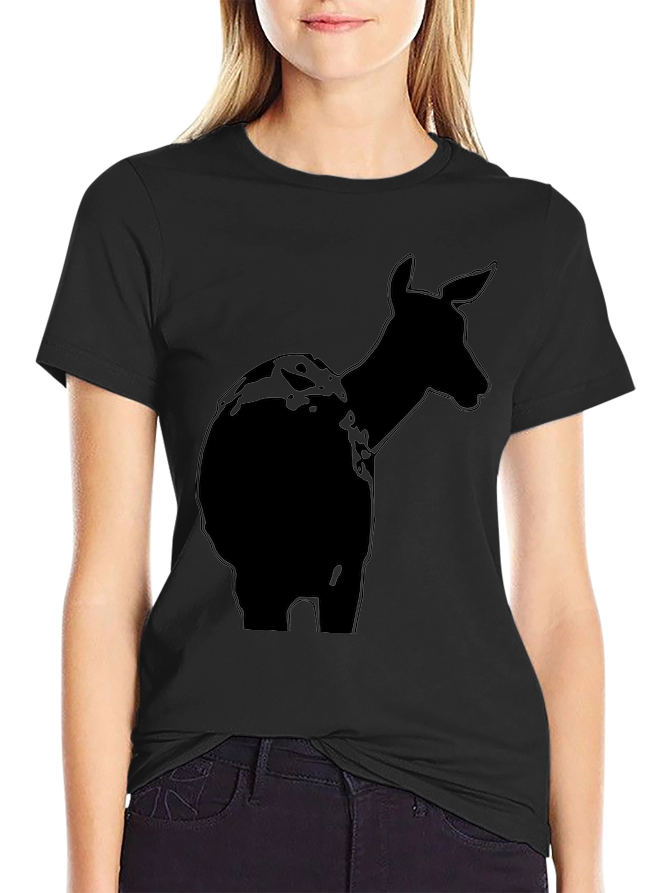 Deer Silhouette Black T-Shirt