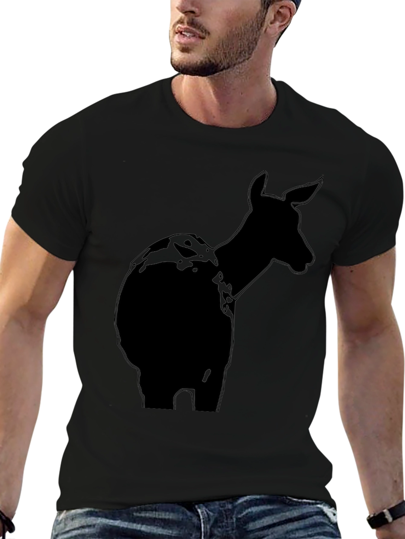 Deer Silhouette Black T-Shirt