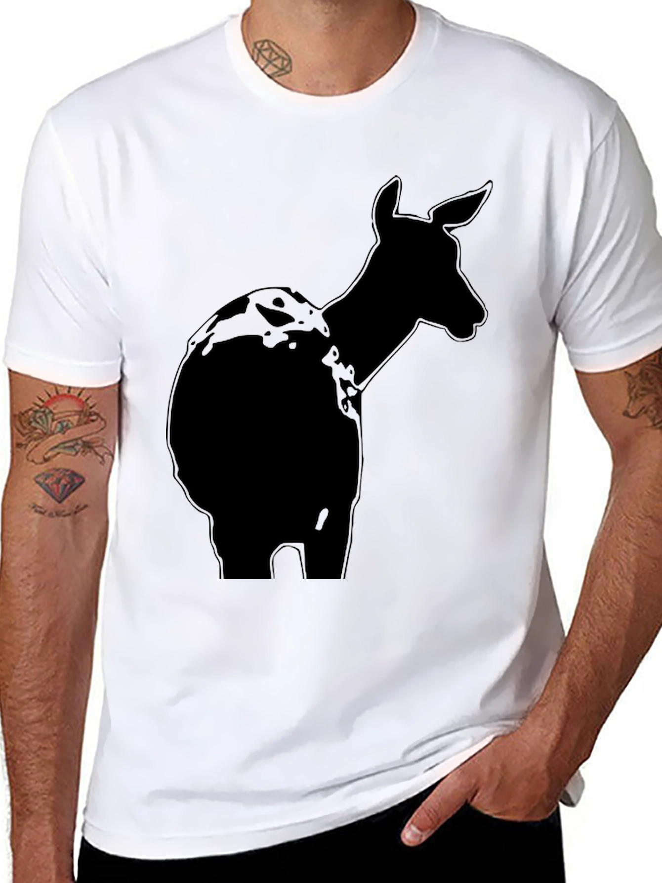 Deer Silhouette Black T-Shirt