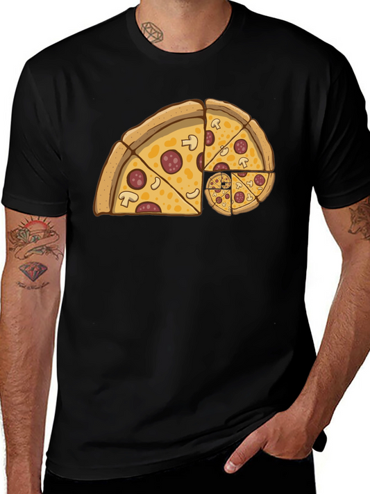 Fibonacci Pizza Slice Black T-Shirt