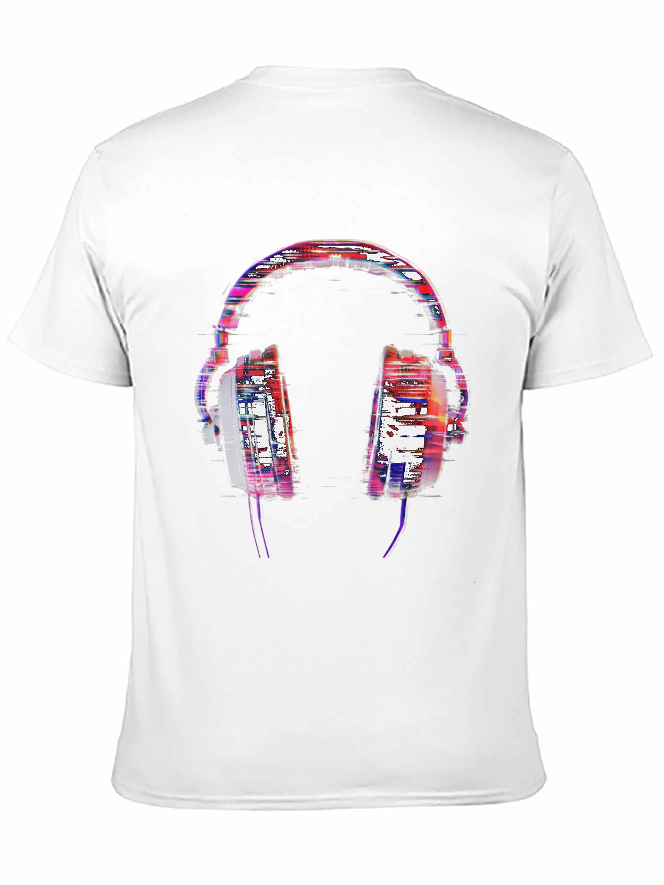 Graphic Headphone Print Black Tee