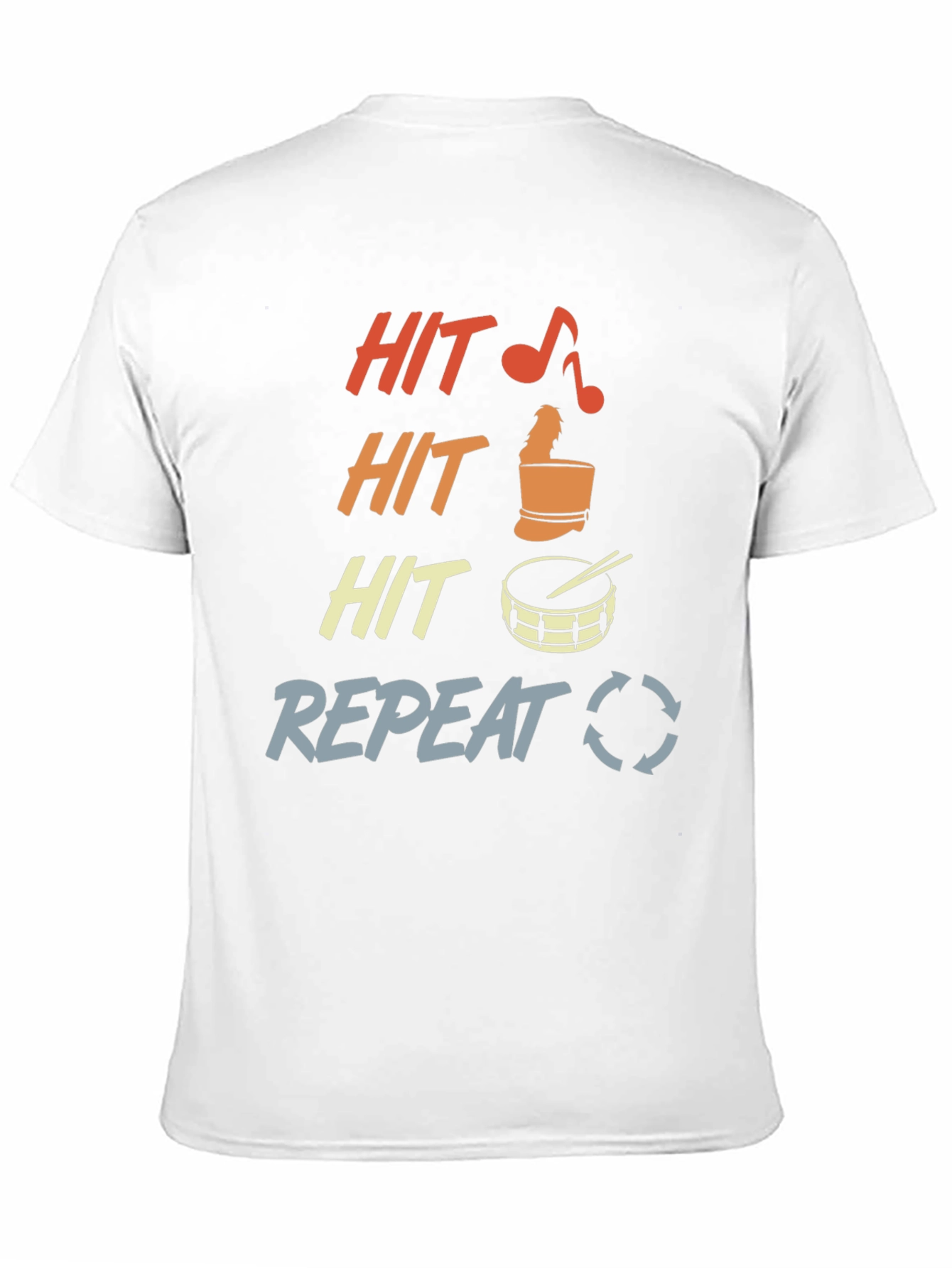 Hit Repeat Drummer T-Shirt - Percussion Music Tee
