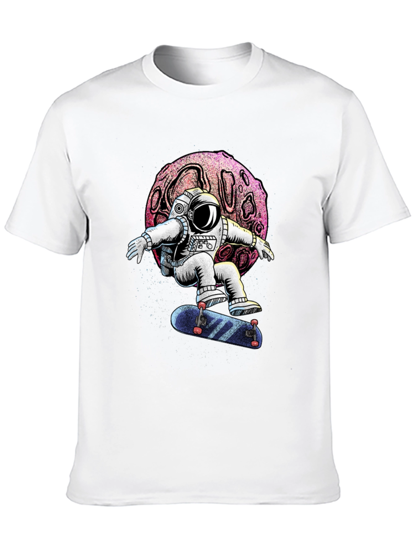 Astronaut Skateboard T-Shirt - Galaxy Design
